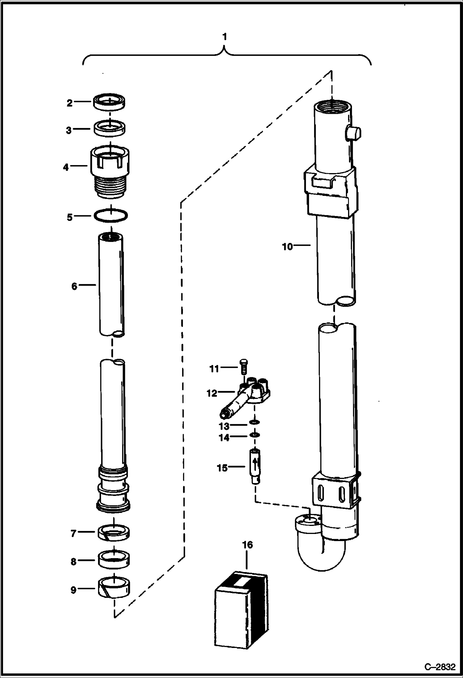 Схема запчастей Bobcat Articulated Loaders - MAST CYLINDER HYDRAULIC SYSTEM