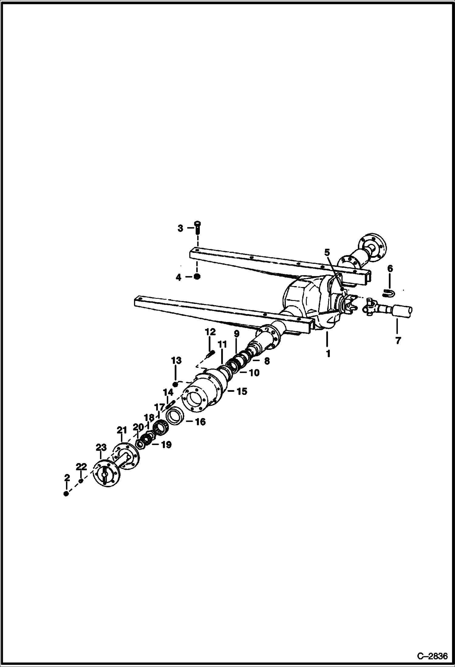 Схема запчастей Bobcat Articulated Loaders - REAR DIFFERENTIAL & HUB ASSY. DRIVE TRAIN