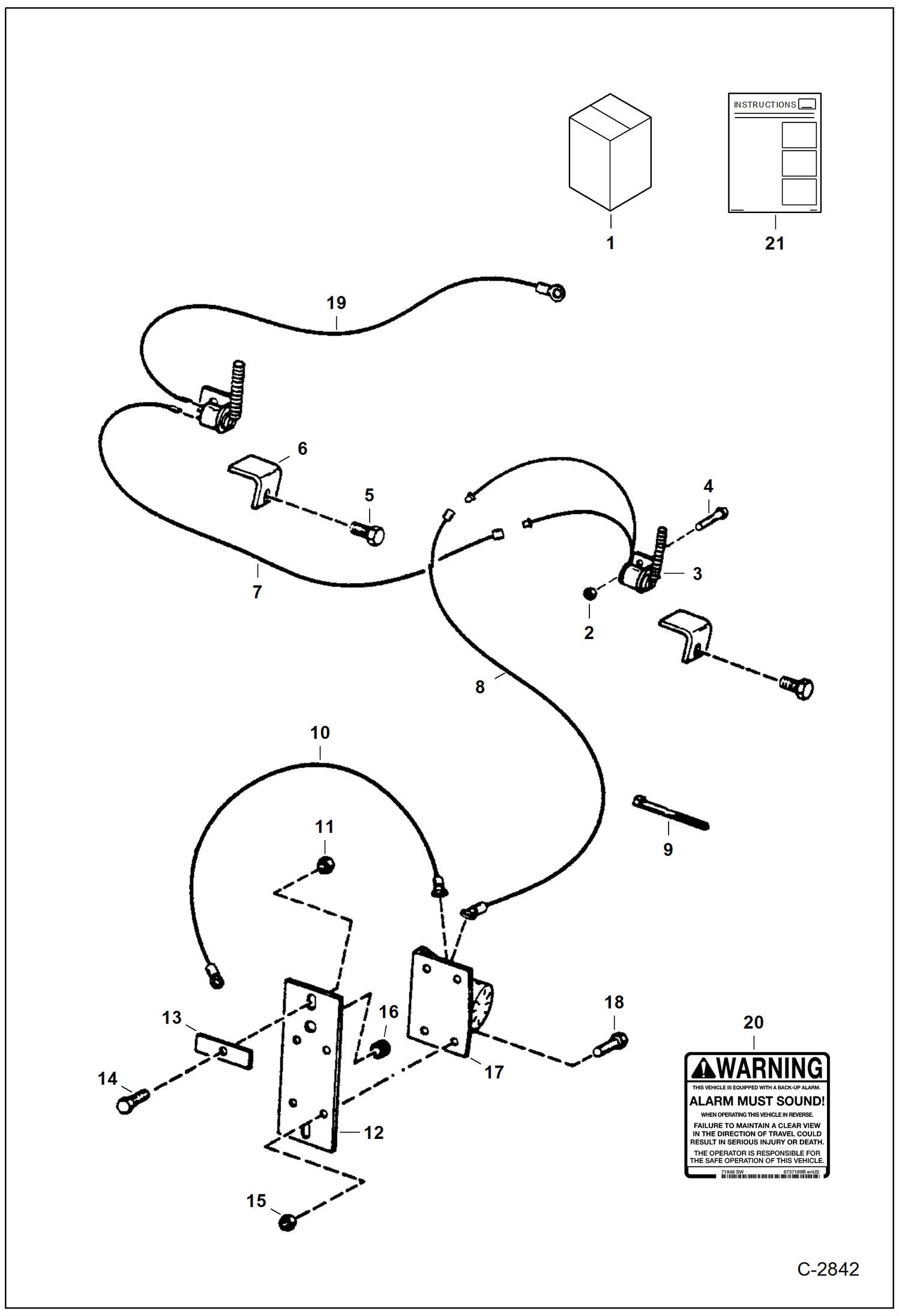 Схема запчастей Bobcat 900s - BACK-UP ALARM ACCESSORIES & OPTIONS