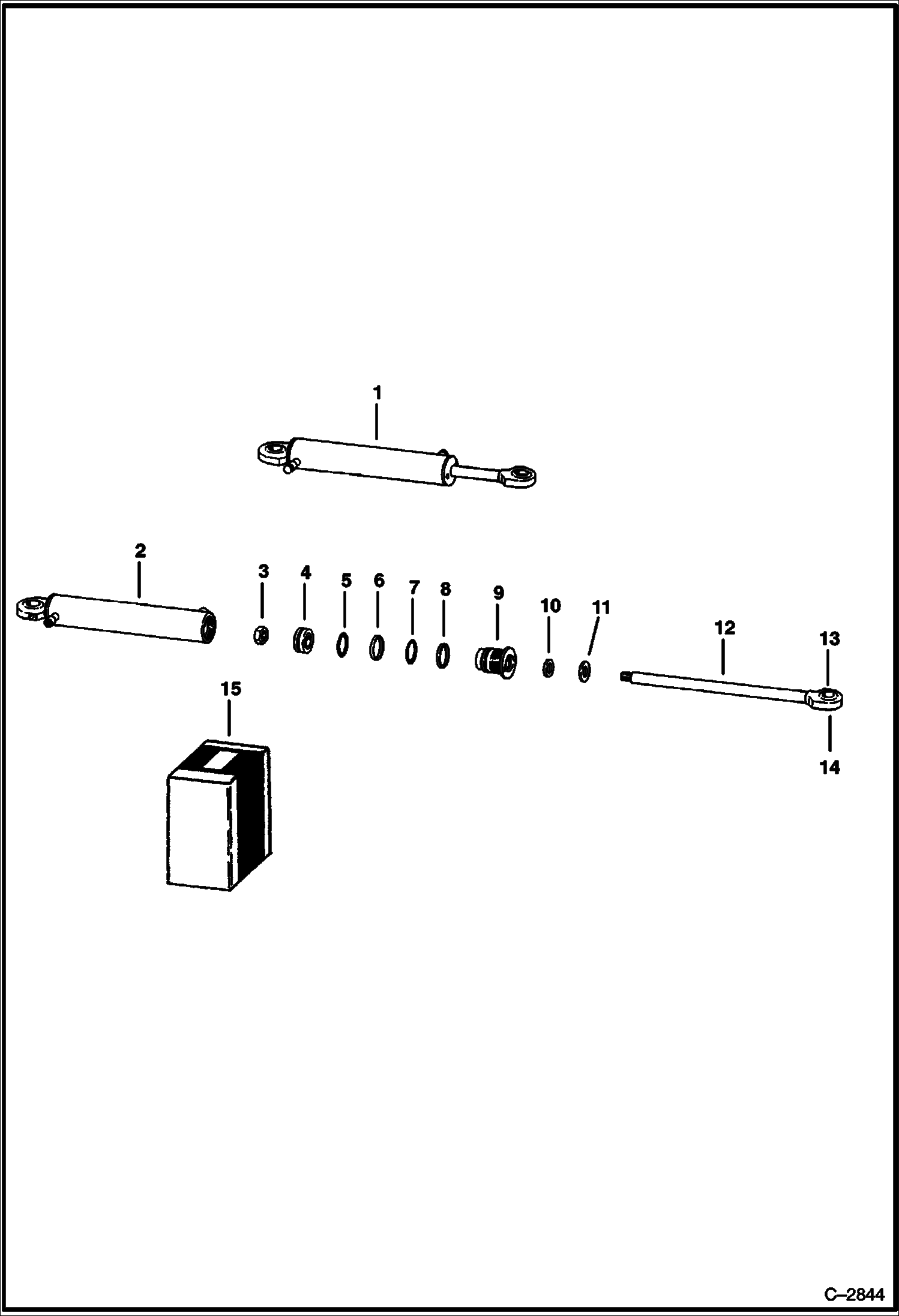 Схема запчастей Bobcat Articulated Loaders - STEERING CYLINDER (S/N 15021 & Above) HYDRAULIC SYSTEM