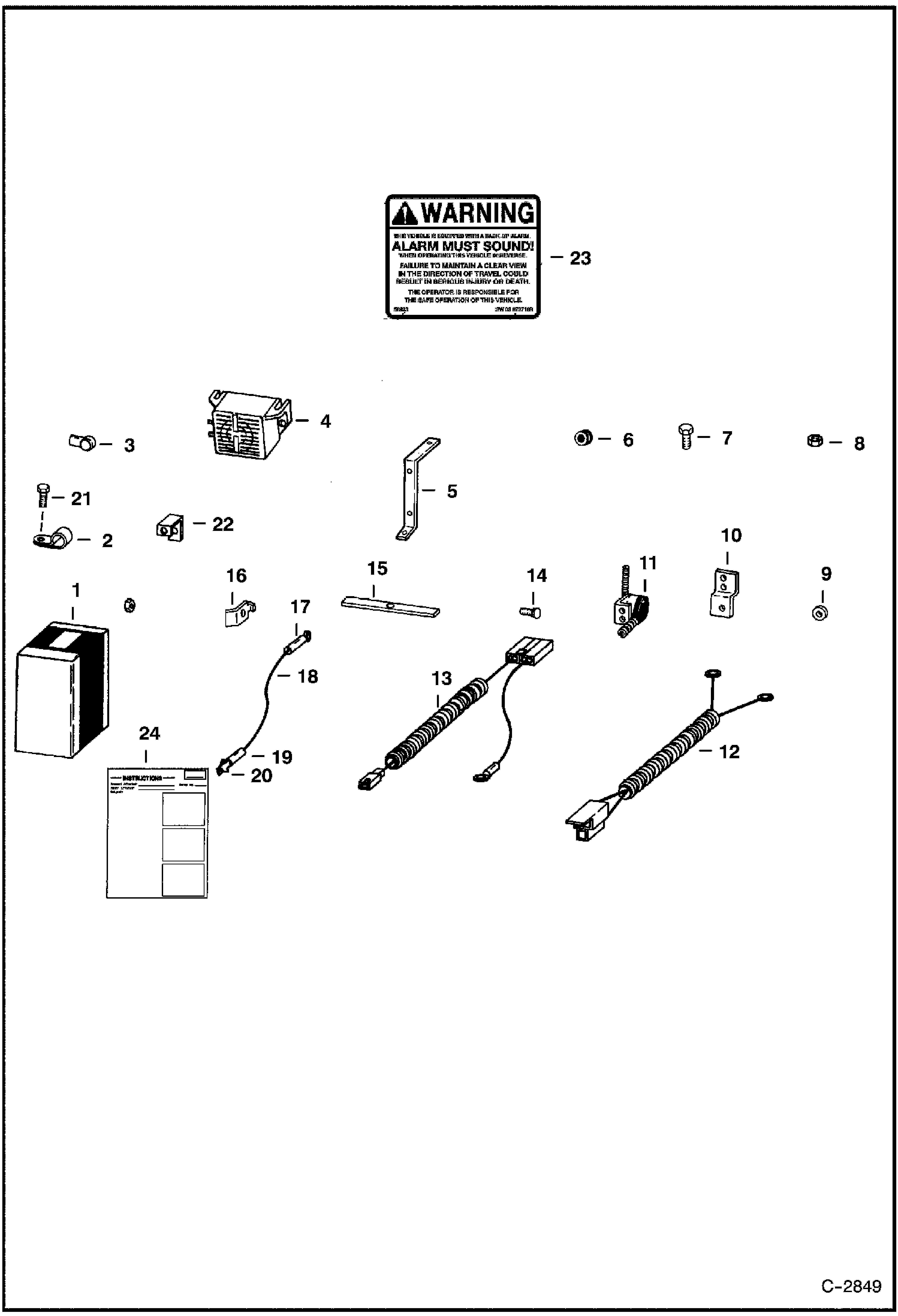 Схема запчастей Bobcat 600s - BACK-UP ALARM ACCESSORIES & OPTIONS