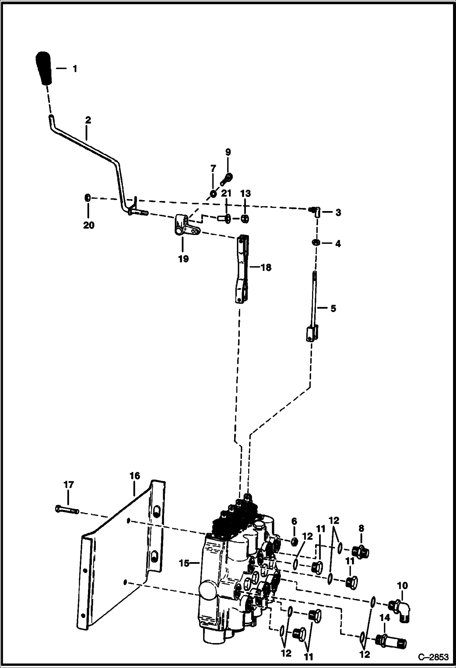 Схема запчастей Bobcat Articulated Loaders - CONTROL LINKAGE & CIRCUITRY HYDRAULIC SYSTEM