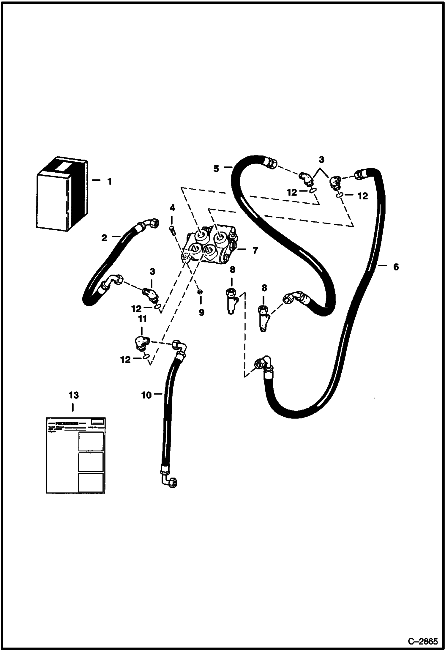 Схема запчастей Bobcat 700s - BUCKET POSITION VALVE KIT ACCESSORIES & OPTIONS