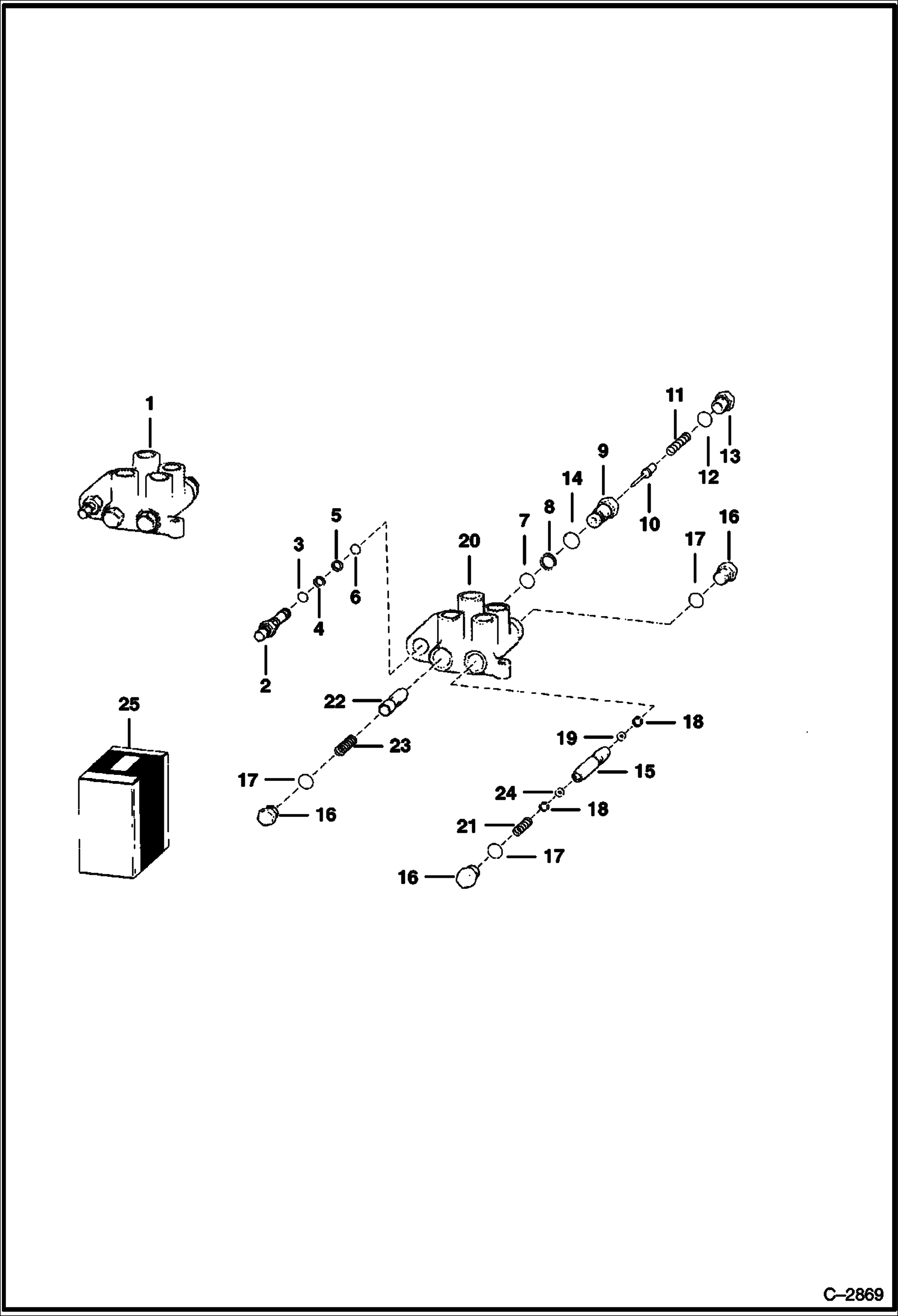 Схема запчастей Bobcat 500s - BUCKET POSITIONING VALVE ACCESSORIES & OPTIONS