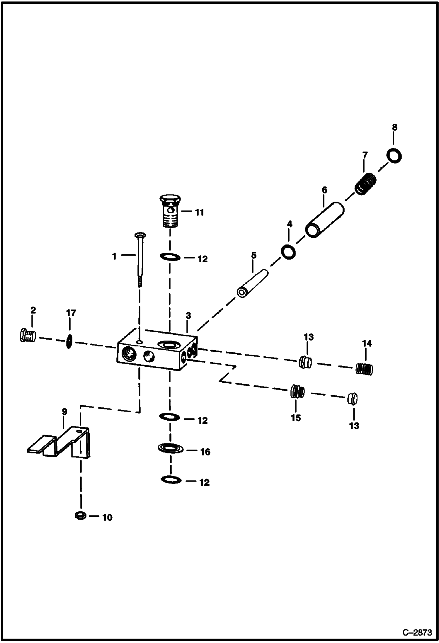 Схема запчастей Bobcat Articulated Loaders - PORT BLOCK HYDROSTATIC SYSTEM