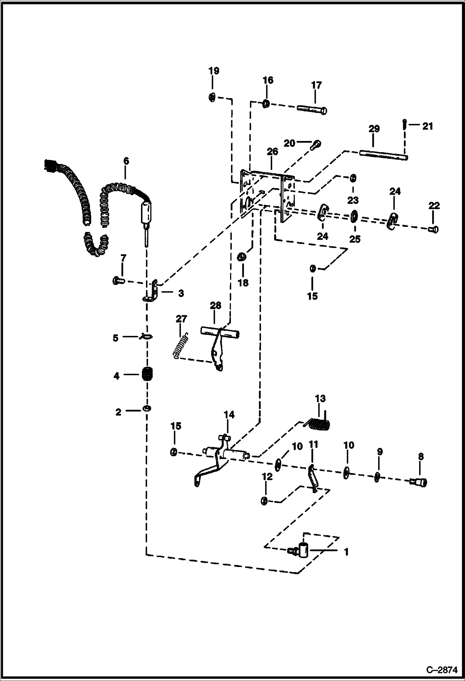 Схема запчастей Bobcat Articulated Loaders - CENTERING MECHANISM (S/N 13061 Thru 13197) HYDROSTATIC SYSTEM