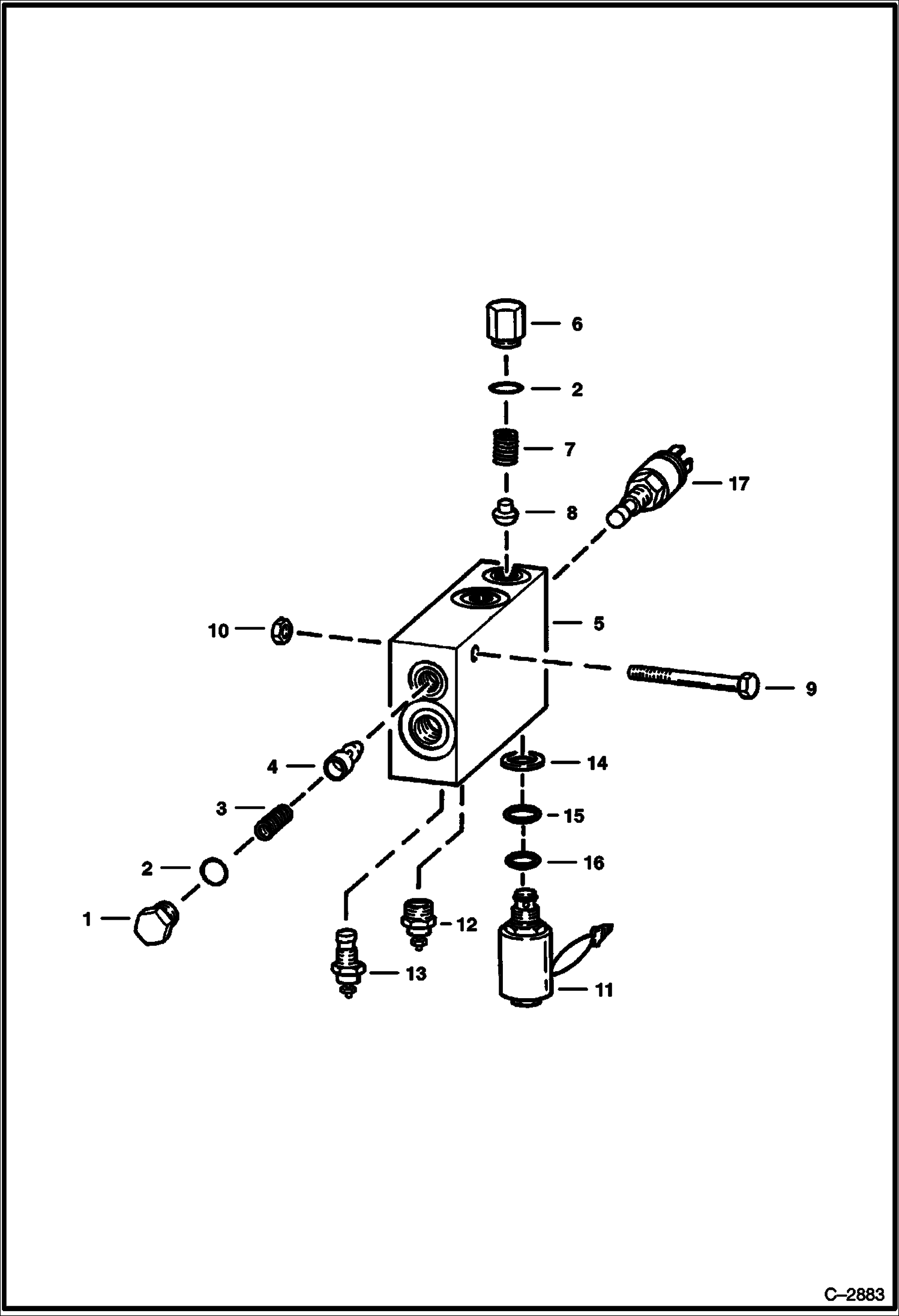 Схема запчастей Bobcat 900s - PORT BLOCK HYDROSTATIC SYSTEM