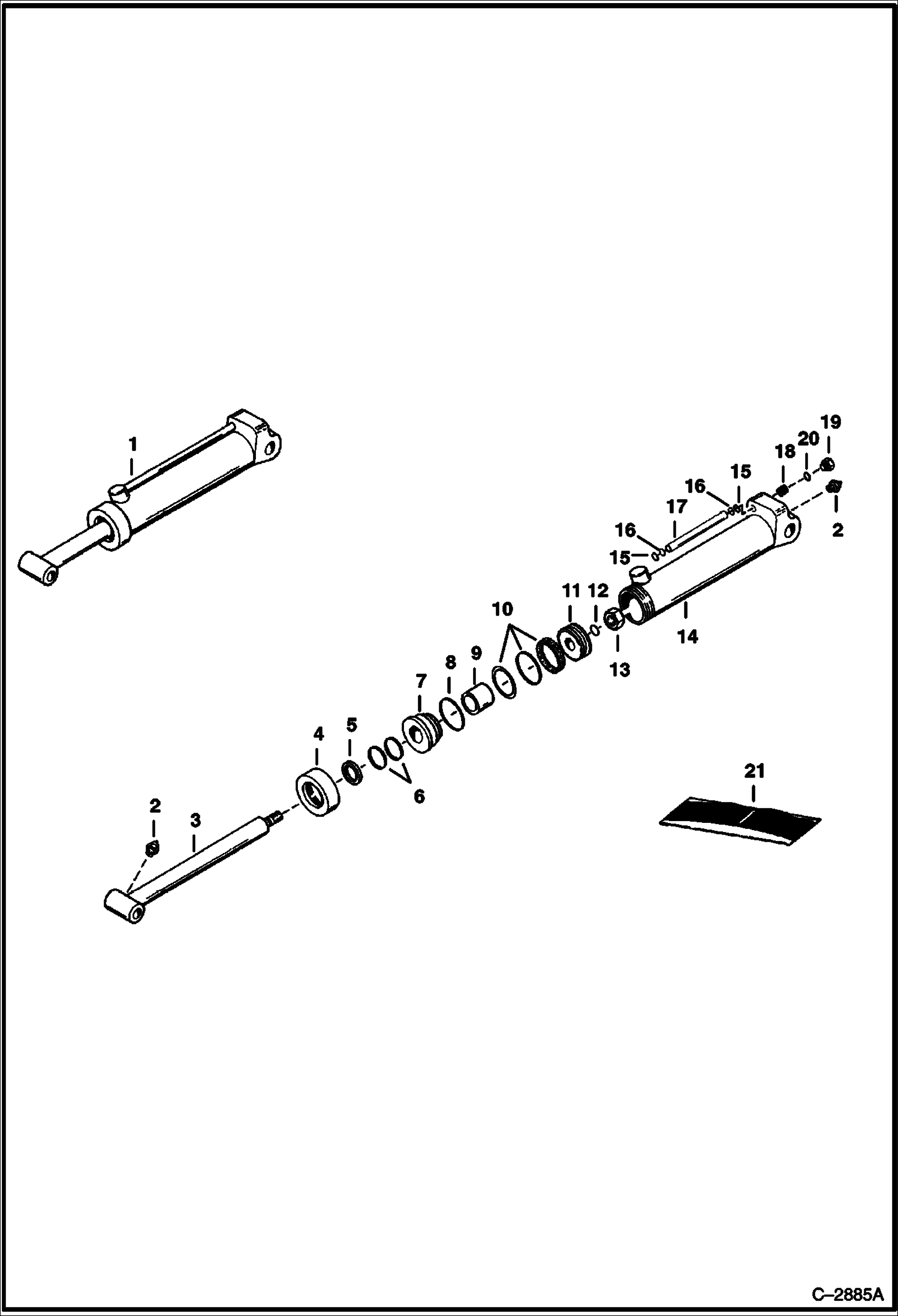 Схема запчастей Bobcat BACKHOE - BACKHOE (Boom, Bucket & Dipperstick Cylinder) (908A) 908A/908B BACKHOE