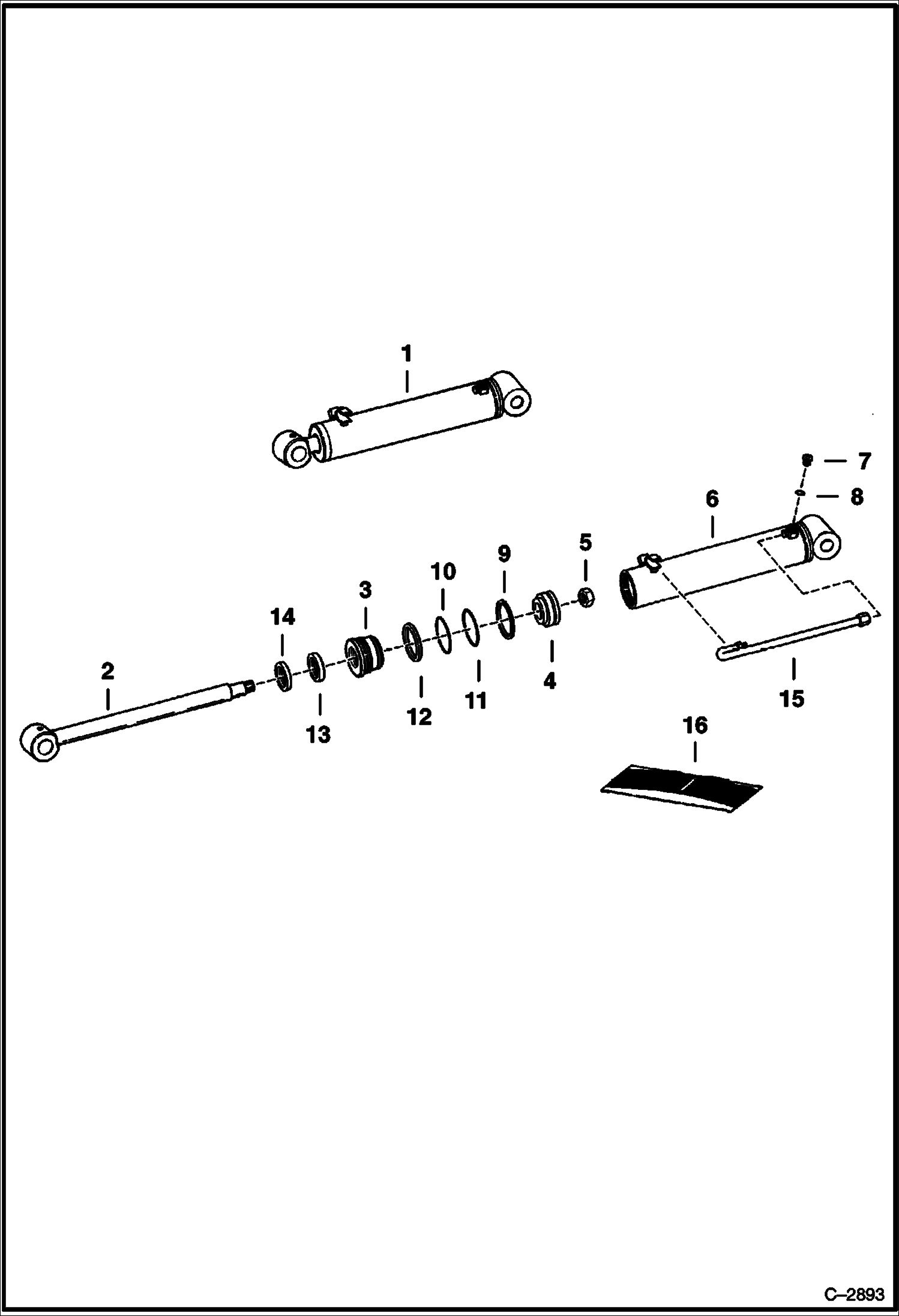 Схема запчастей Bobcat GRAPPLES - CYLINDER - Grapple Fork Loader