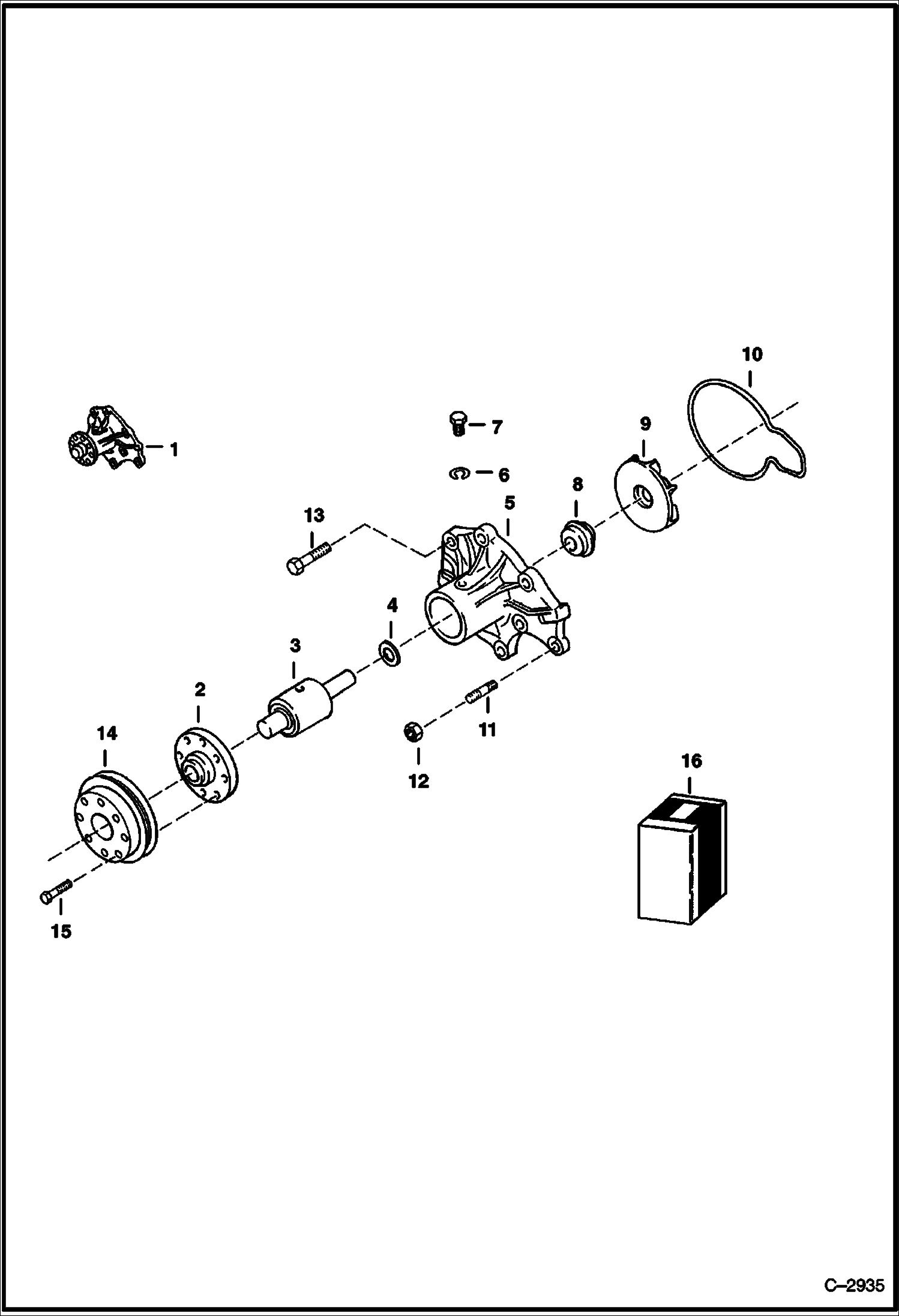 Схема запчастей Bobcat Feller Buncher - WATER PUMP POWER UNIT