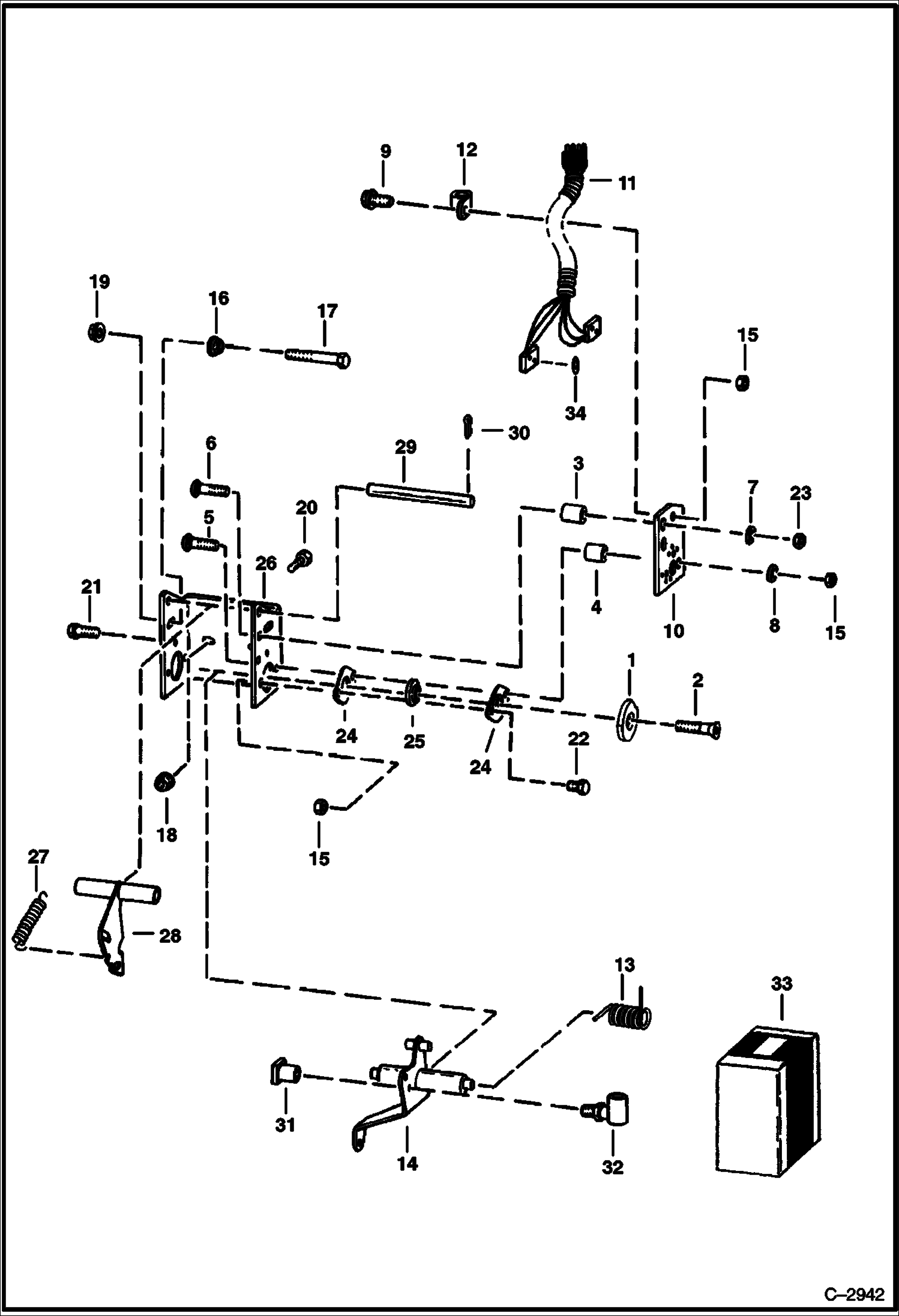 Схема запчастей Bobcat Articulated Loaders - CENTERING MECHANISM (S/N 15026 & Above) HYDROSTATIC SYSTEM