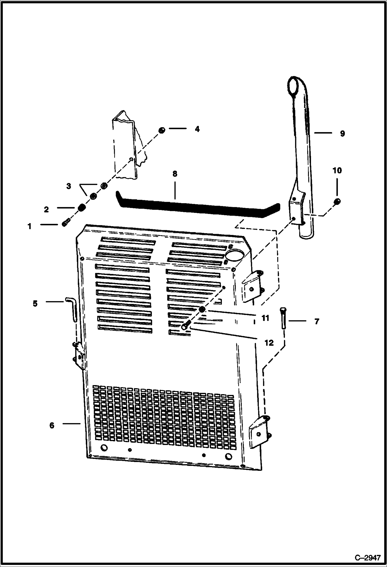 Схема запчастей Bobcat 400s - REAR DOOR MAIN FRAME