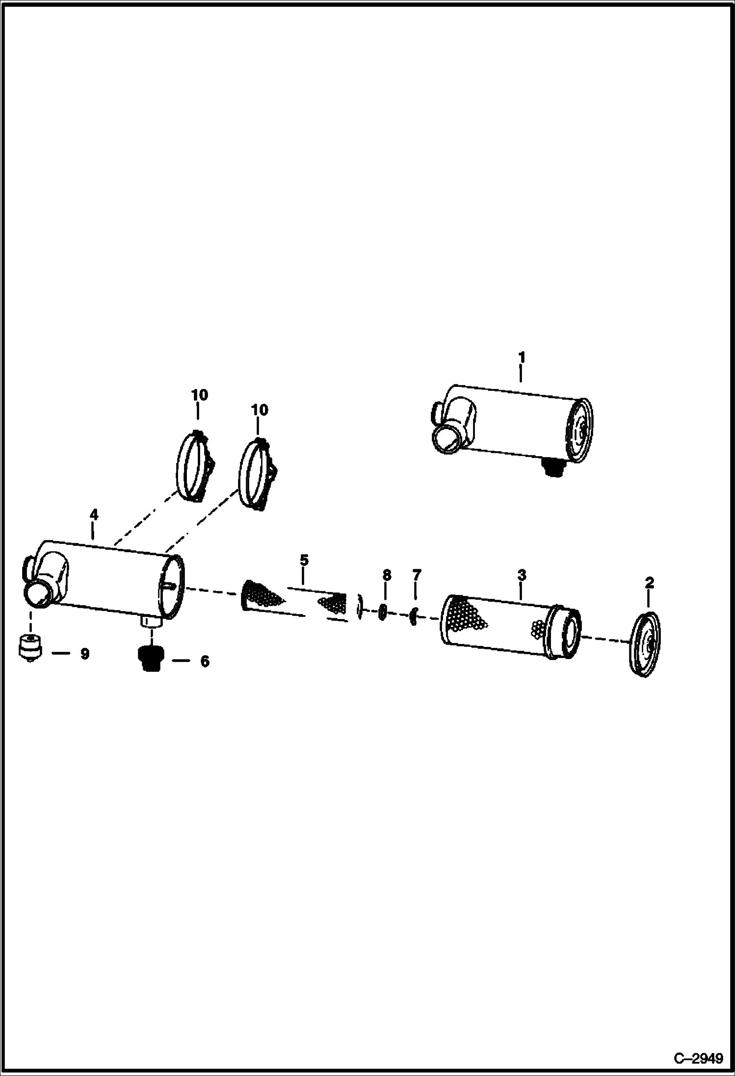 Схема запчастей Bobcat 900s - AIR CLEANER (Dual Element) POWER UNIT