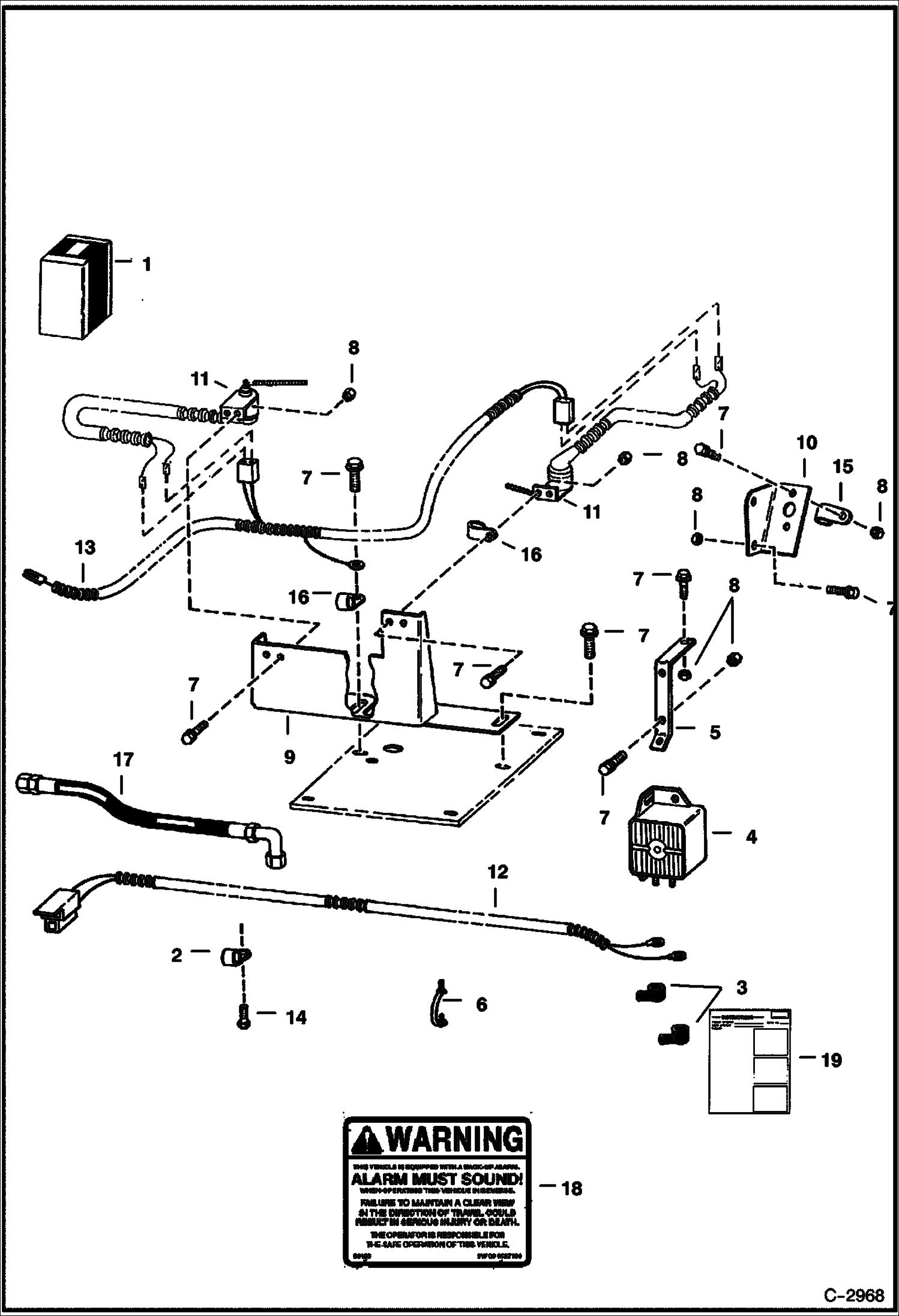 Схема запчастей Bobcat 500s - BACK-UP ALARM ACCESSORIES & OPTIONS