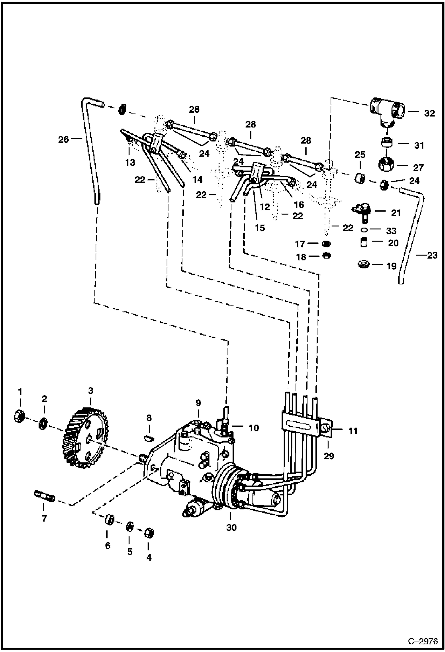 Схема запчастей Bobcat 900s - FUEL INJECTION SYSTEM (Engine S/N 129223 -1985 & Above) POWER UNIT