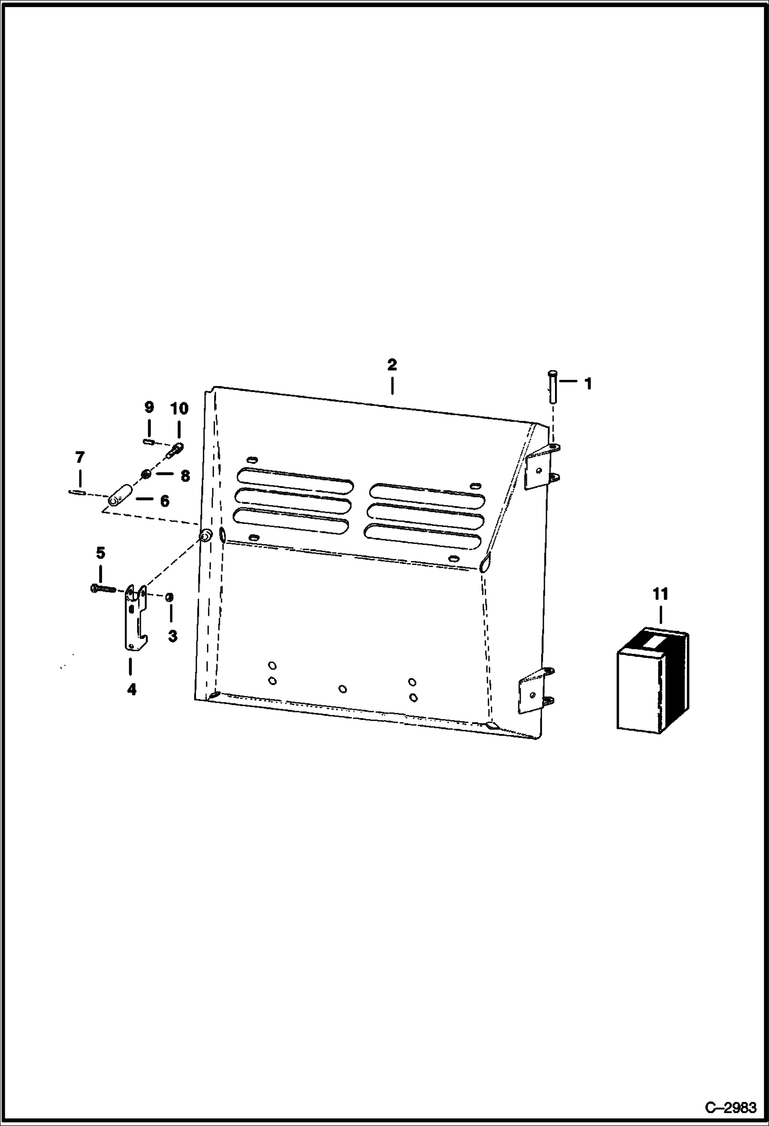 Схема запчастей Bobcat 600s - REAR DOOR MAIN FRAME