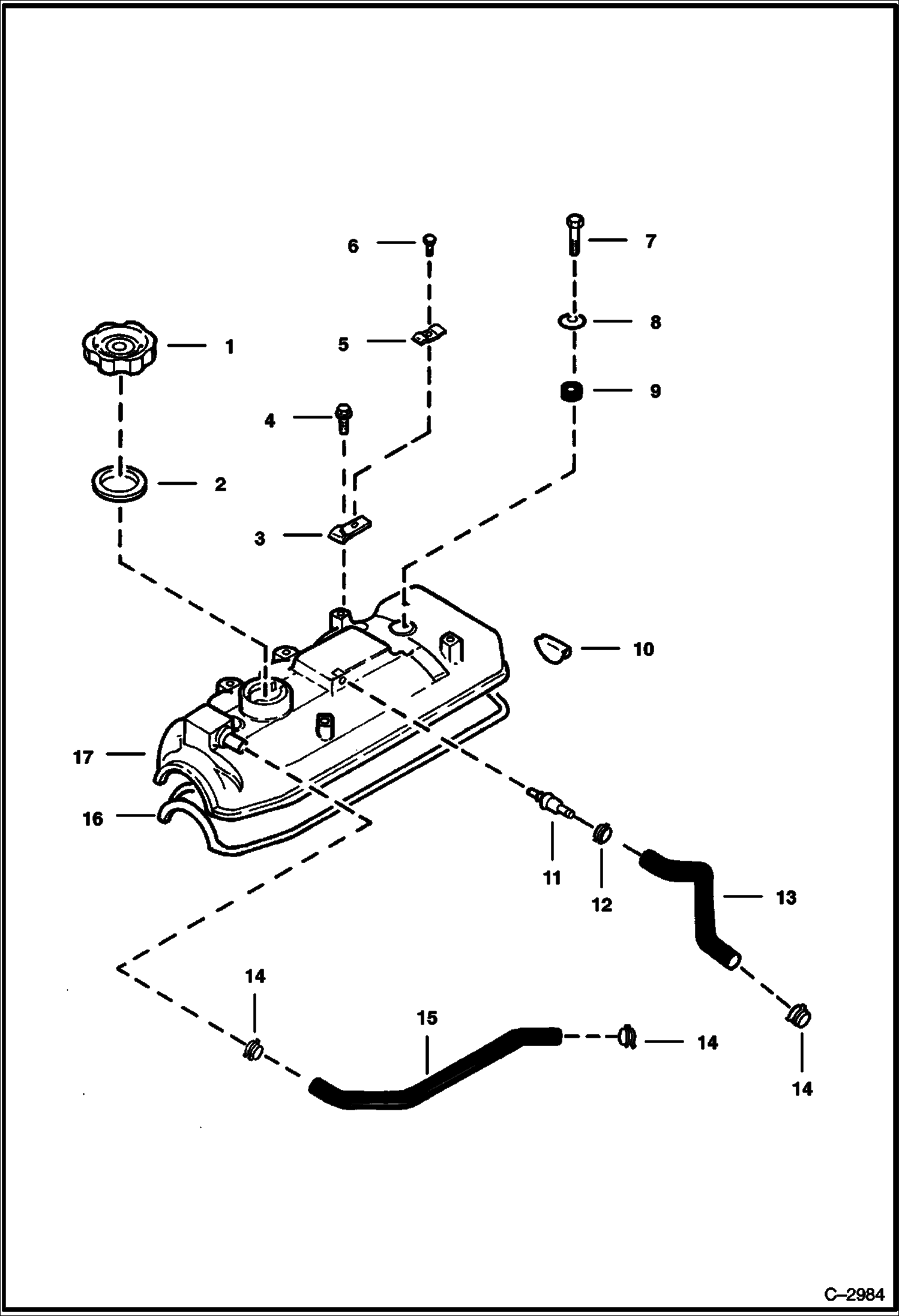 Схема запчастей Bobcat 700s - VALVE COVER POWER UNIT