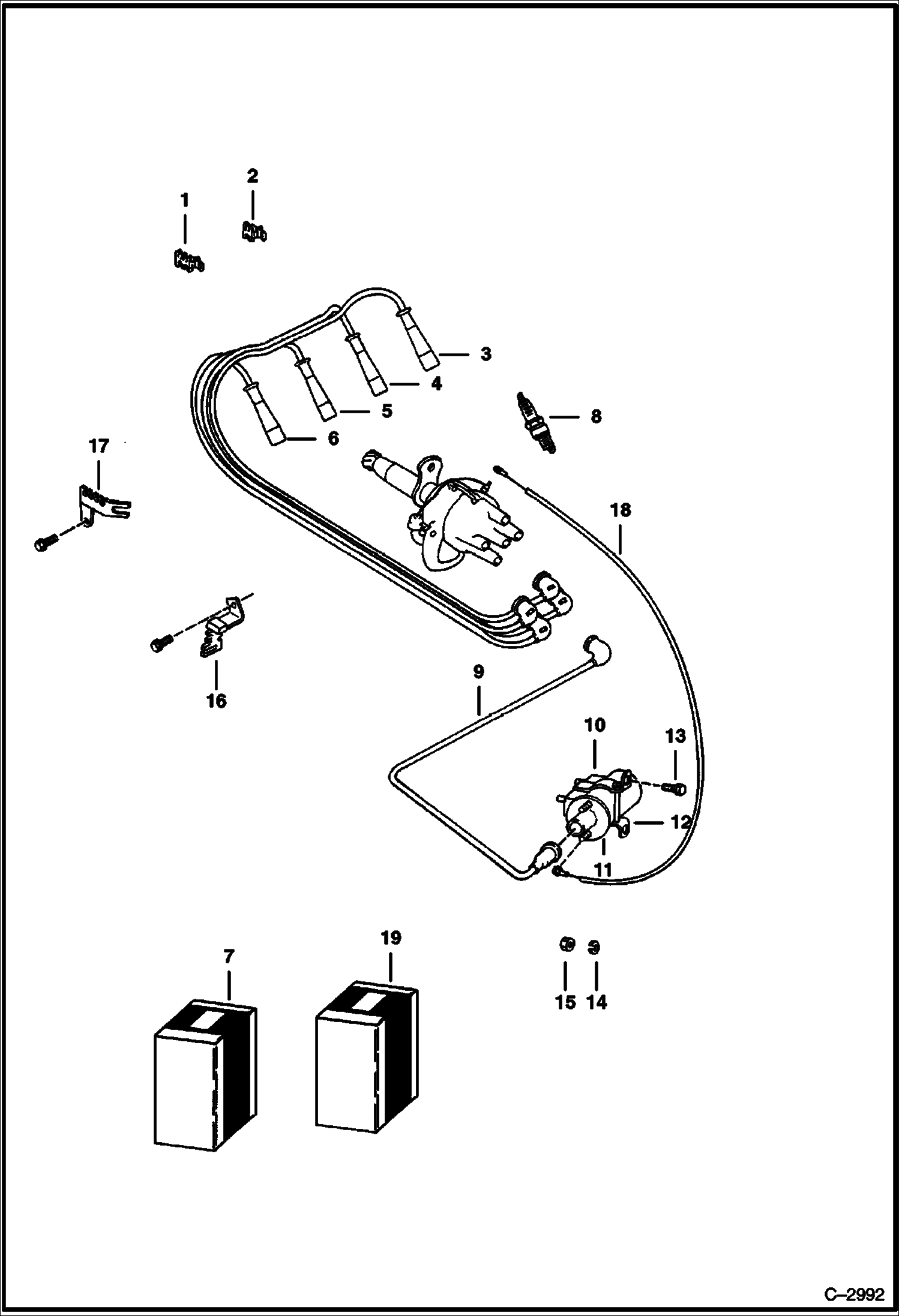 Схема запчастей Bobcat 700s - PLUG WIRES POWER UNIT