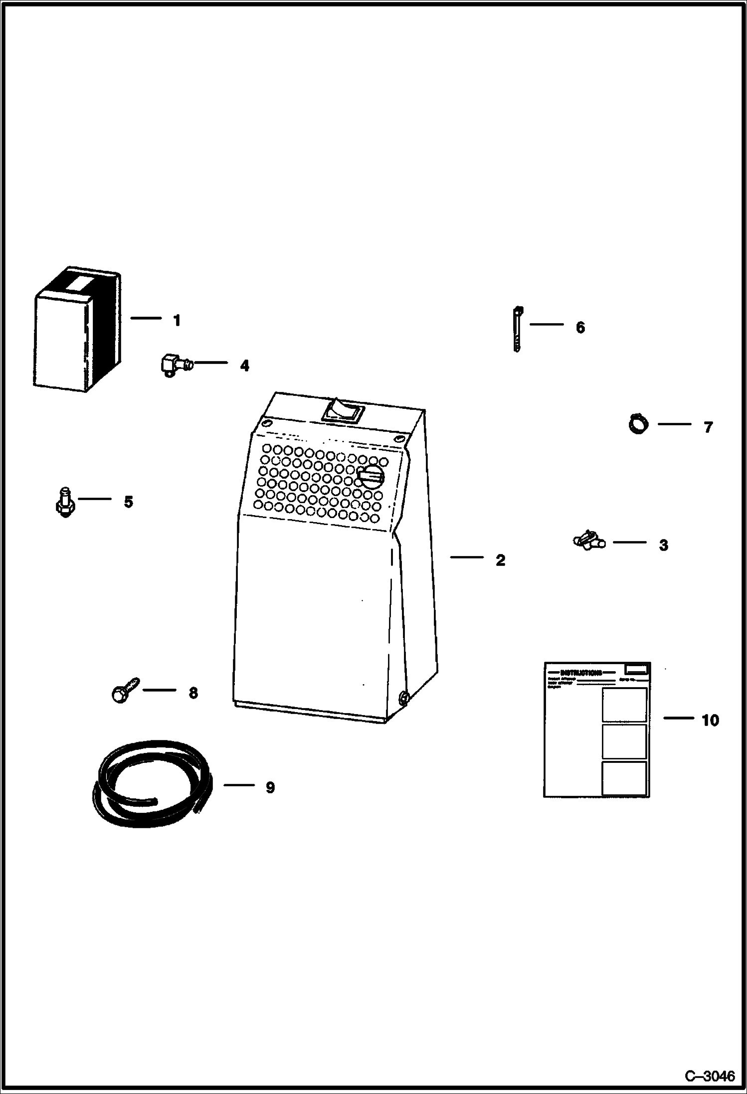 Схема запчастей Bobcat 900s - HEATER KIT (S/N 11373 & Above) ACCESSORIES & OPTIONS