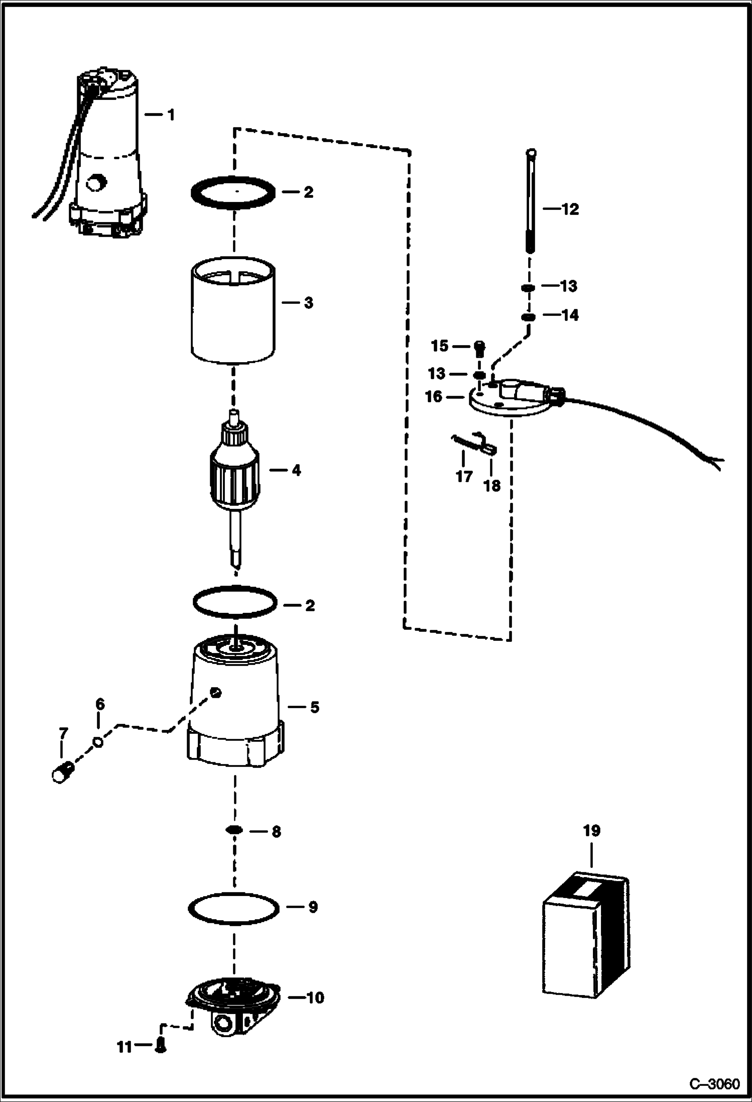 Схема запчастей Bobcat 900s - CAB TILT MOTOR & PUMP (Presolite) MAIN FRAME