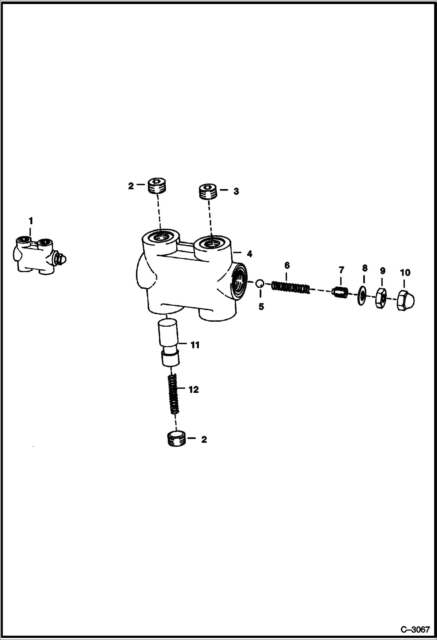 Схема запчастей Bobcat GRADER - GRADER (Relief Valve) (802700334 & Below) Loader