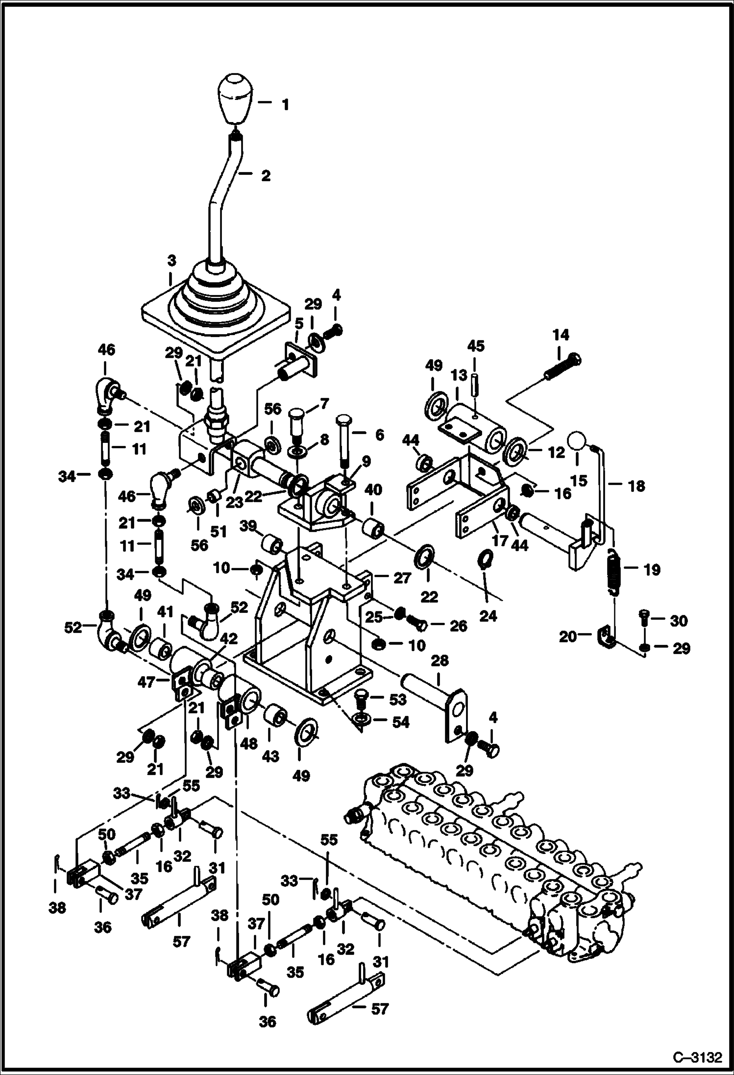 Схема запчастей Bobcat 220 - SWIVEL & ARM CONTROL (S/N 508211001-11308) CONTROLS