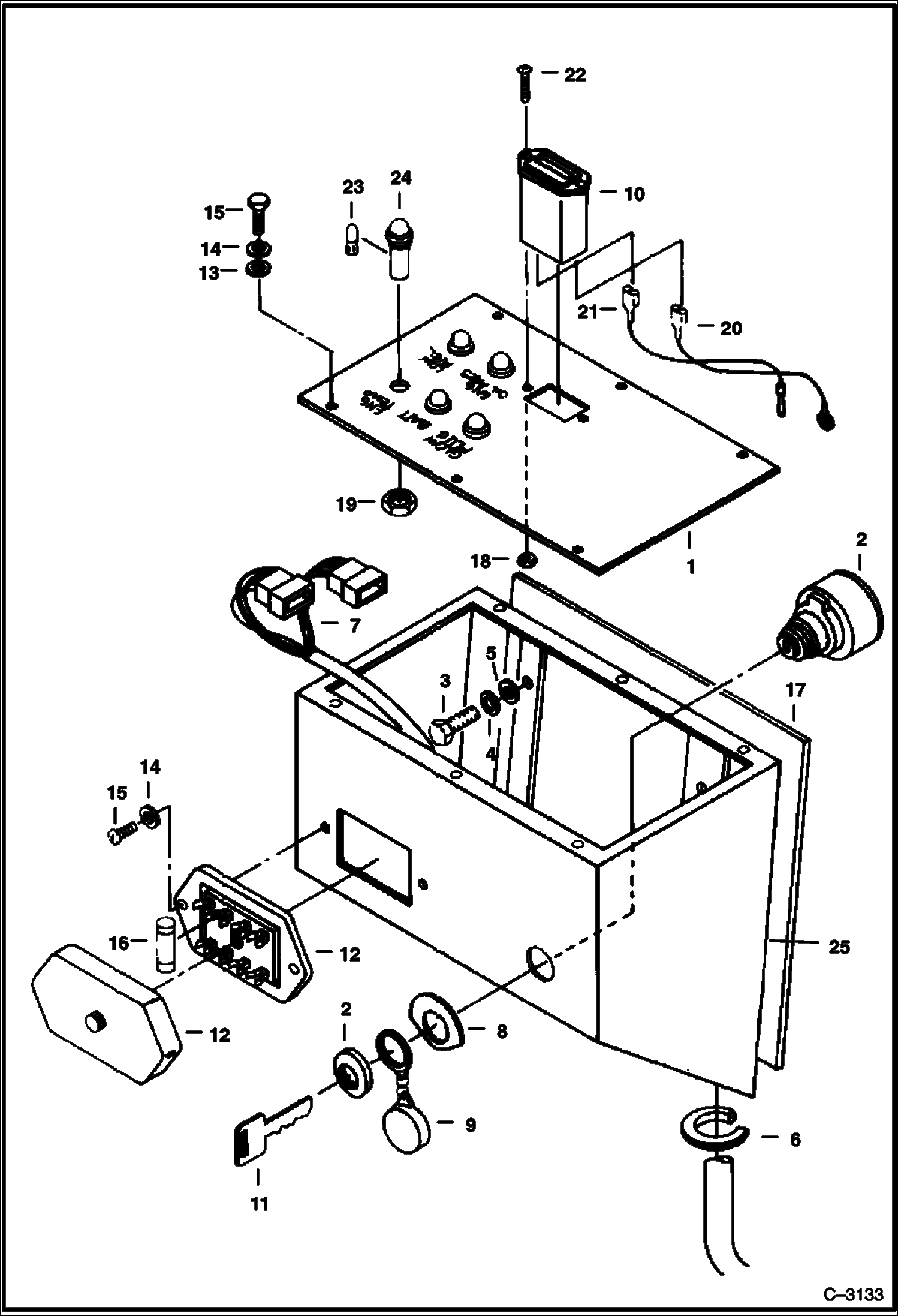 Схема запчастей Bobcat 220 - INSTRUMENT PANEL ELECTRICAL SYSTEM