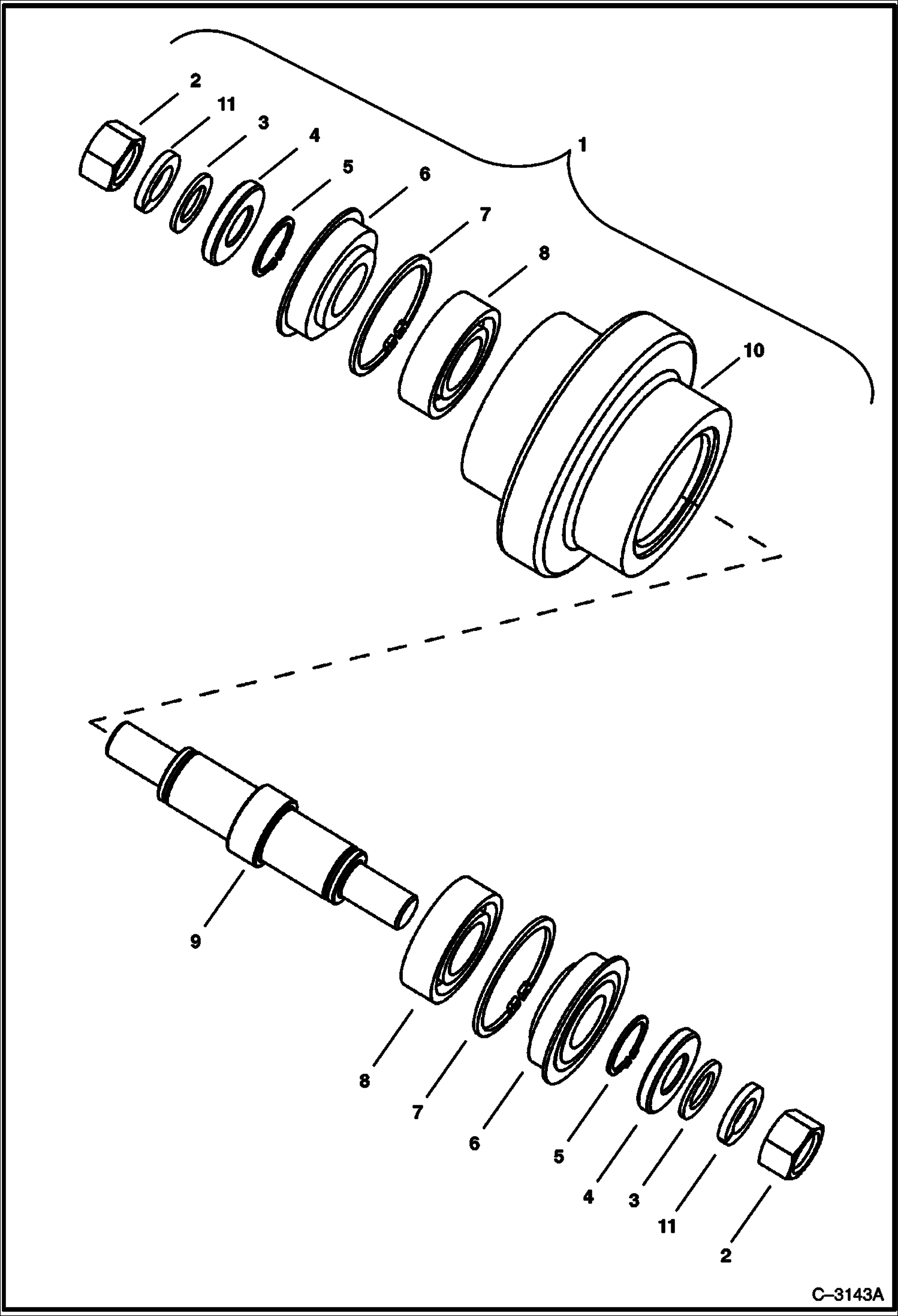 Схема запчастей Bobcat 320 - TRACK ROLLER (S/N 562320001 & Above, 517811001 & Above) UNDERCARRIAGE