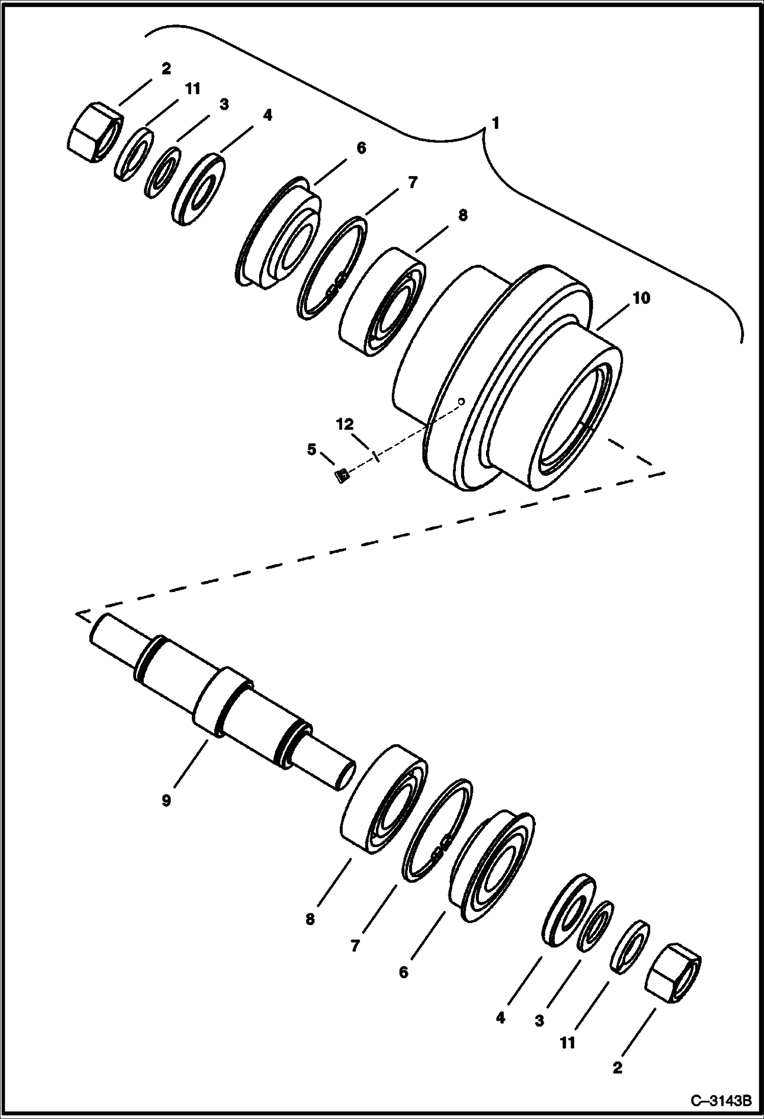 Схема запчастей Bobcat 322 - TRACK ROLLER UNDERCARRIAGE