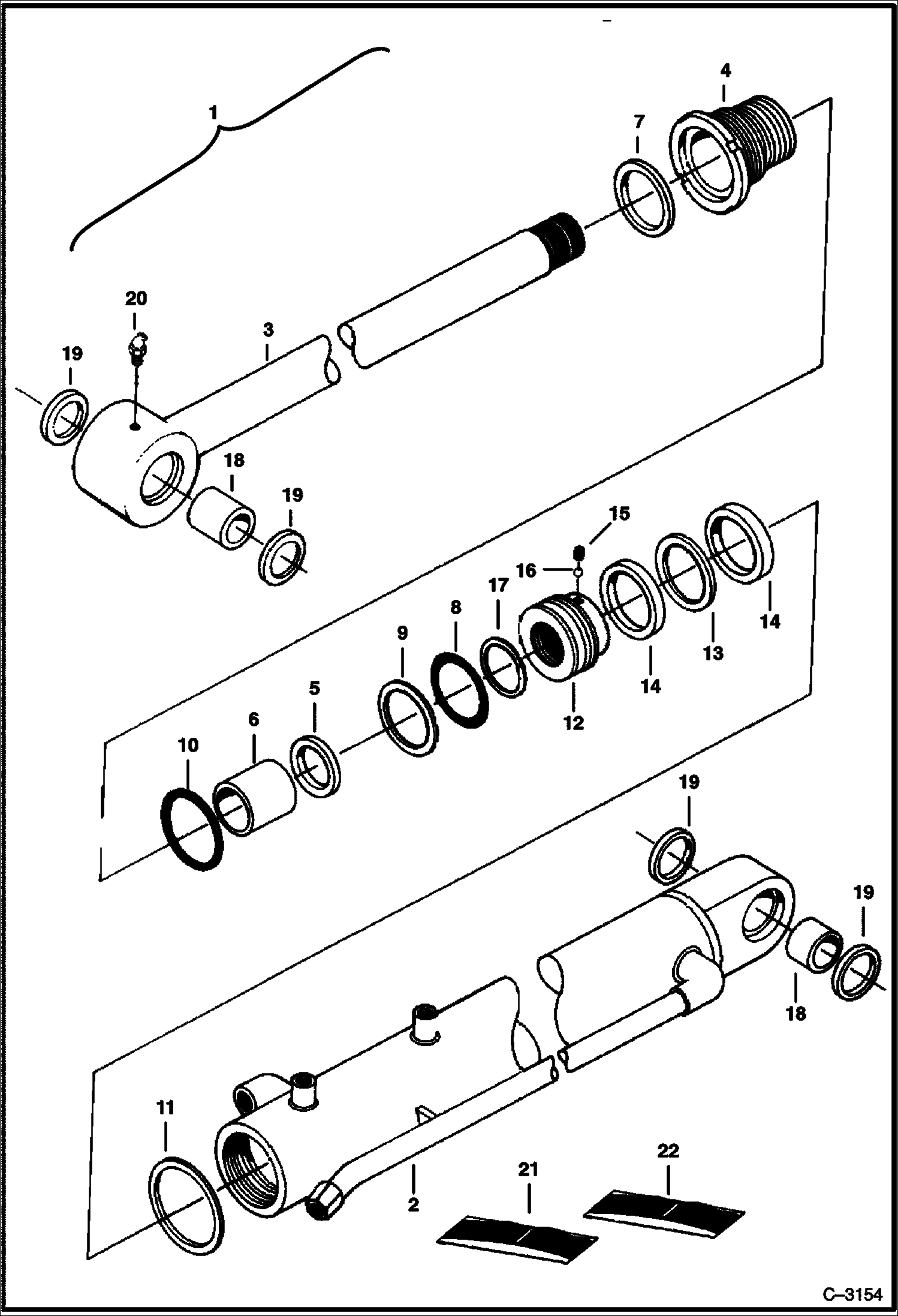 Схема запчастей Bobcat 225 - BLADE CYLINDER (Original Equipment) HYDRAULIC SYSTEM