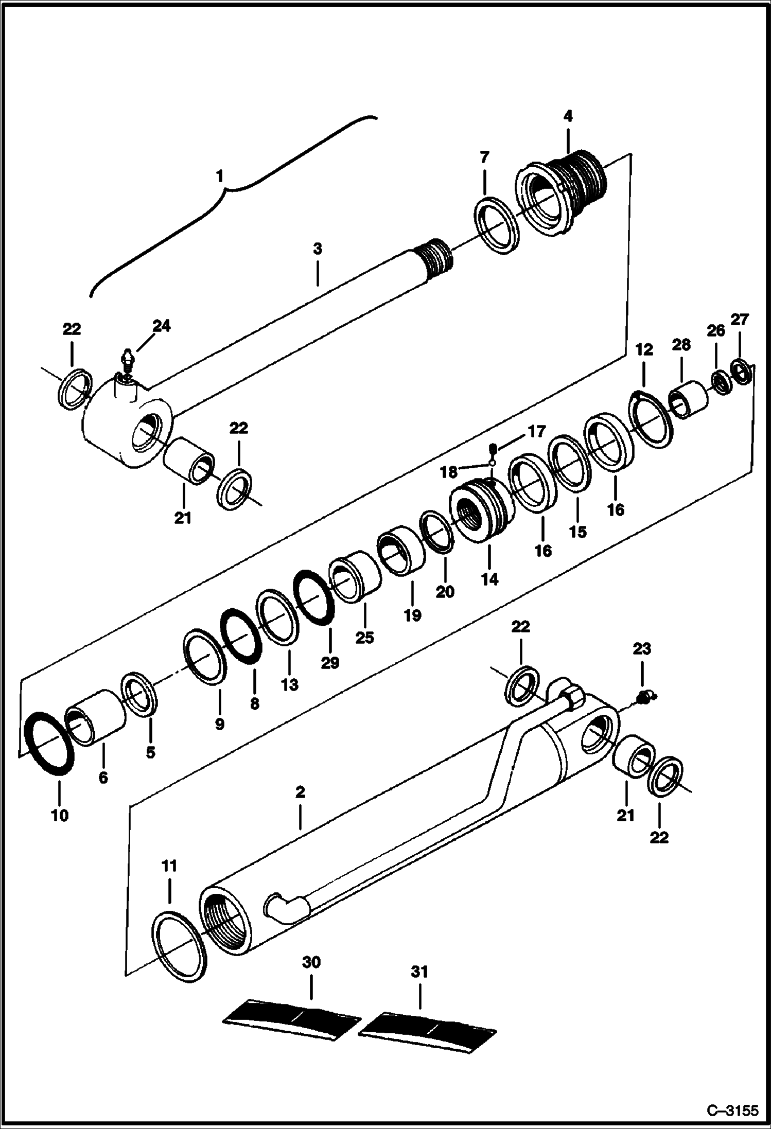 Схема запчастей Bobcat 225 - ARM CYLINDER (Original Equipment) HYDRAULIC SYSTEM