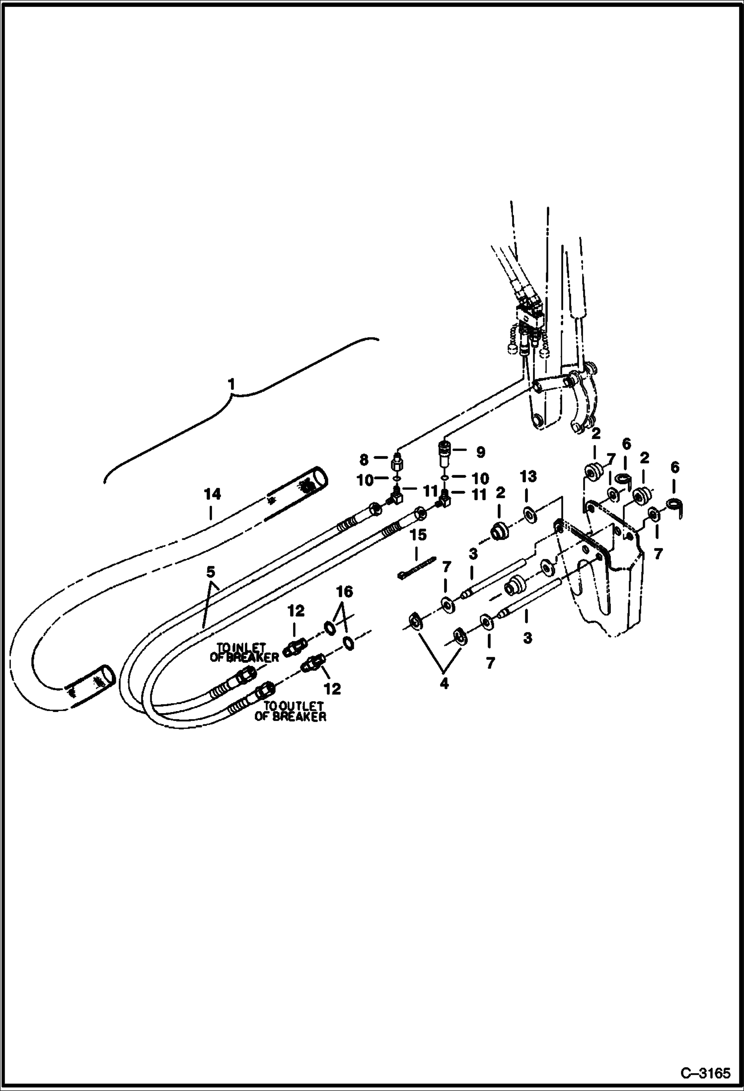 Схема запчастей Bobcat BREAKERS - BREAKER (Mounting Kit) (1250X) (Use on 220 508212001 & Above) Экскаваторы