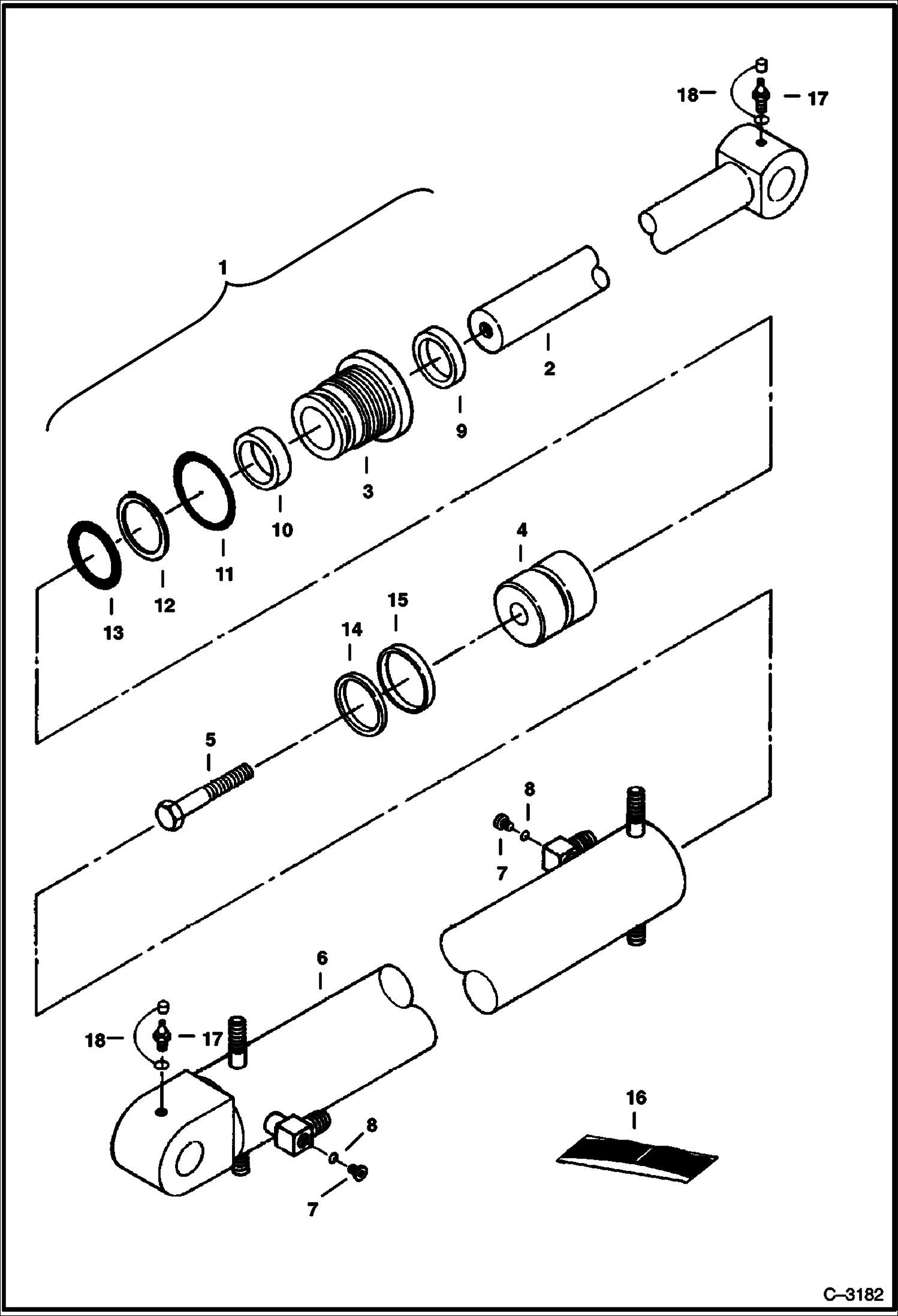 Схема запчастей Bobcat 220 - BLADE CYLINDER (Bobcat) HYDRAULIC SYSTEM