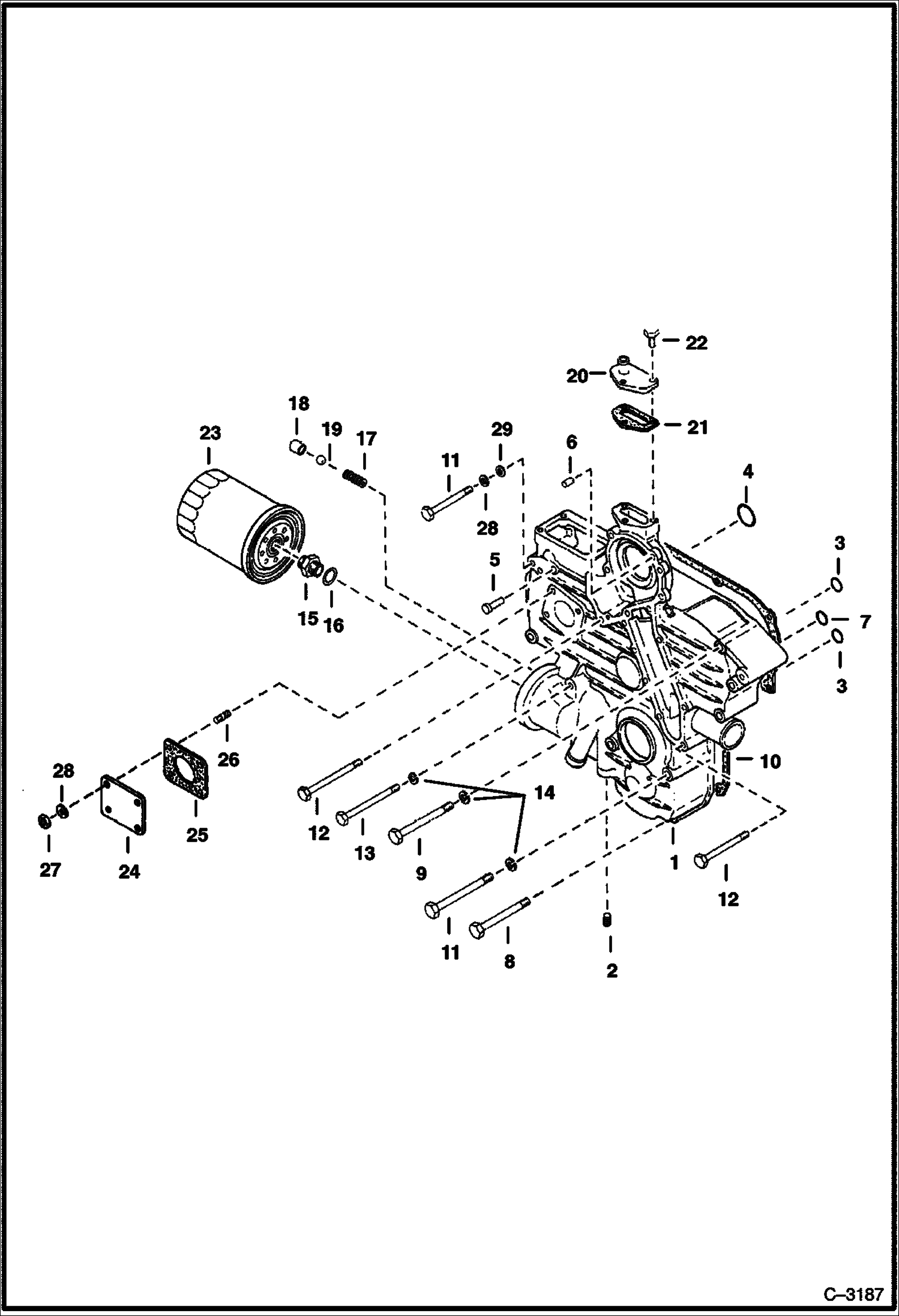 Схема запчастей Bobcat 231 - GEARCASE POWER UNIT