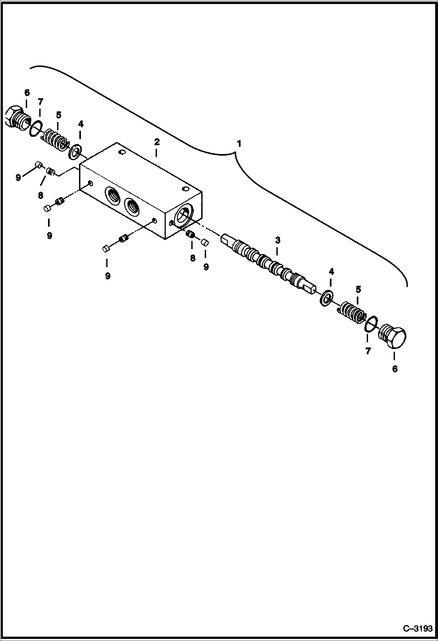 Схема запчастей Bobcat 220 - HOLDING VALVE HYDRAULIC SYSTEM