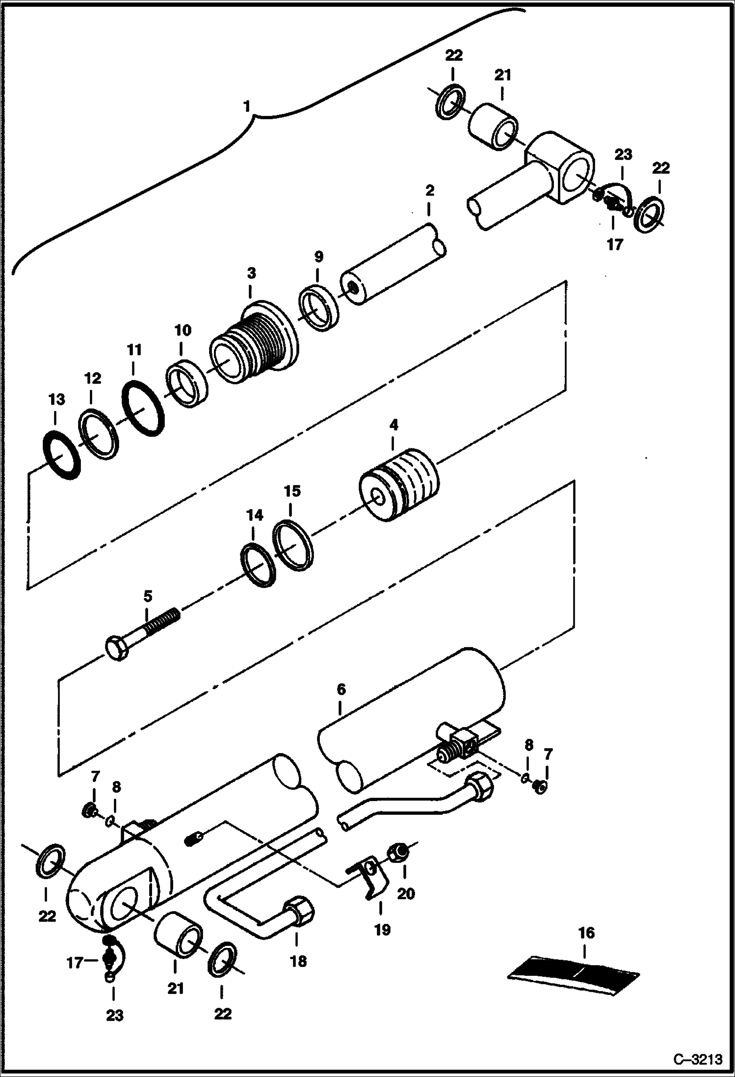 Схема запчастей Bobcat 225 - BOOM CYLINDER HYDRAULIC SYSTEM