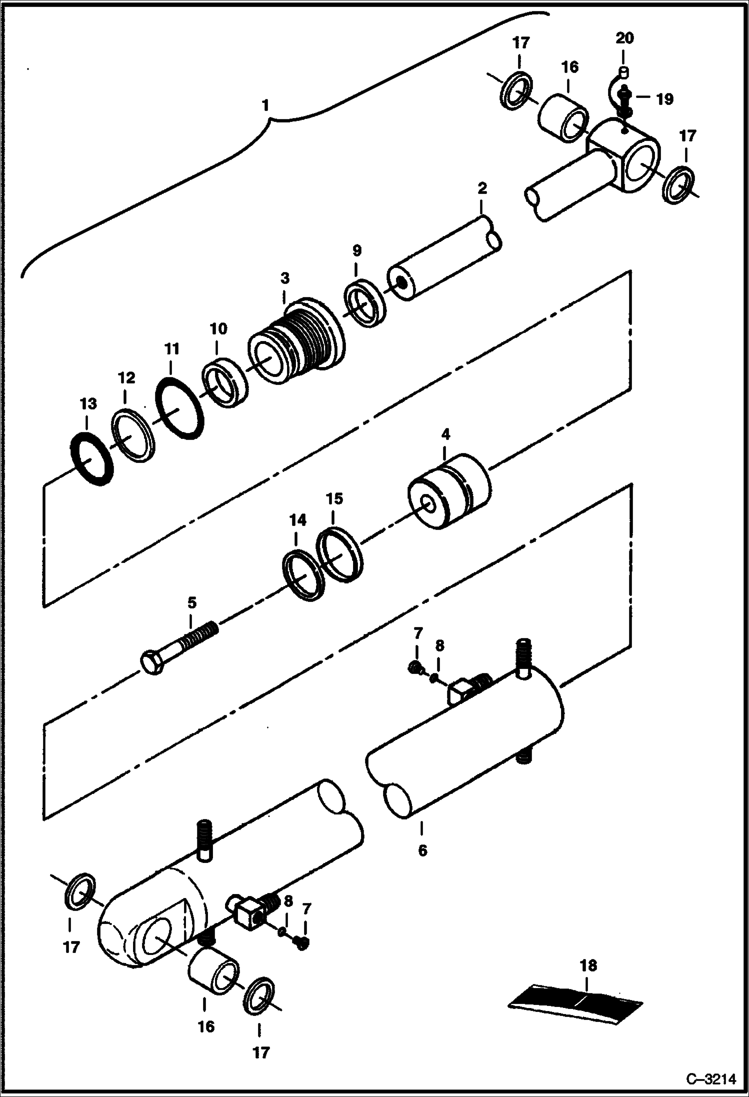 Схема запчастей Bobcat 325 - BLADE CYLINDER HYDRAULIC SYSTEM