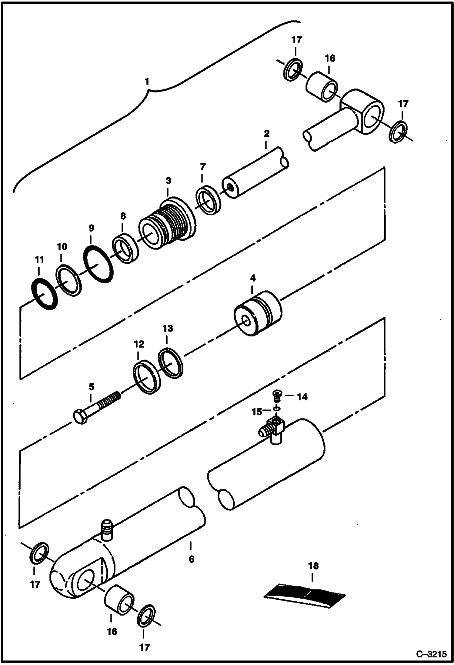 Схема запчастей Bobcat 325 - SWING CYLINDER HYDRAULIC SYSTEM