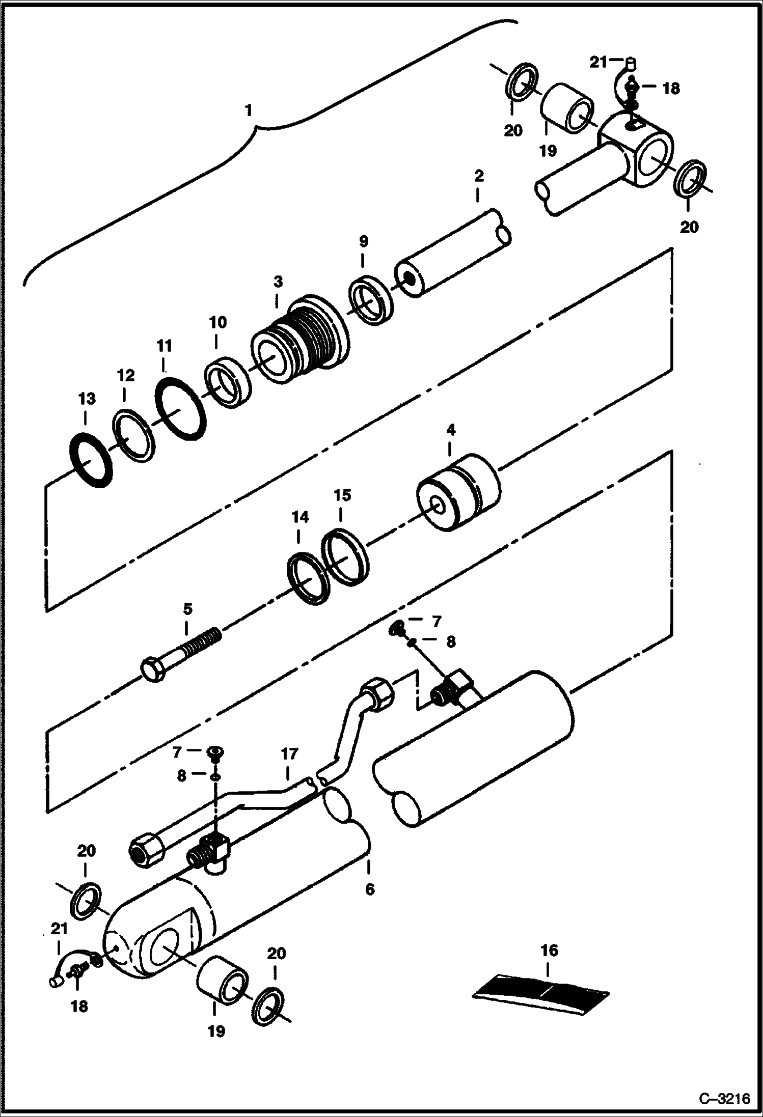 Схема запчастей Bobcat 225 - ARM CYLINDER HYDRAULIC SYSTEM