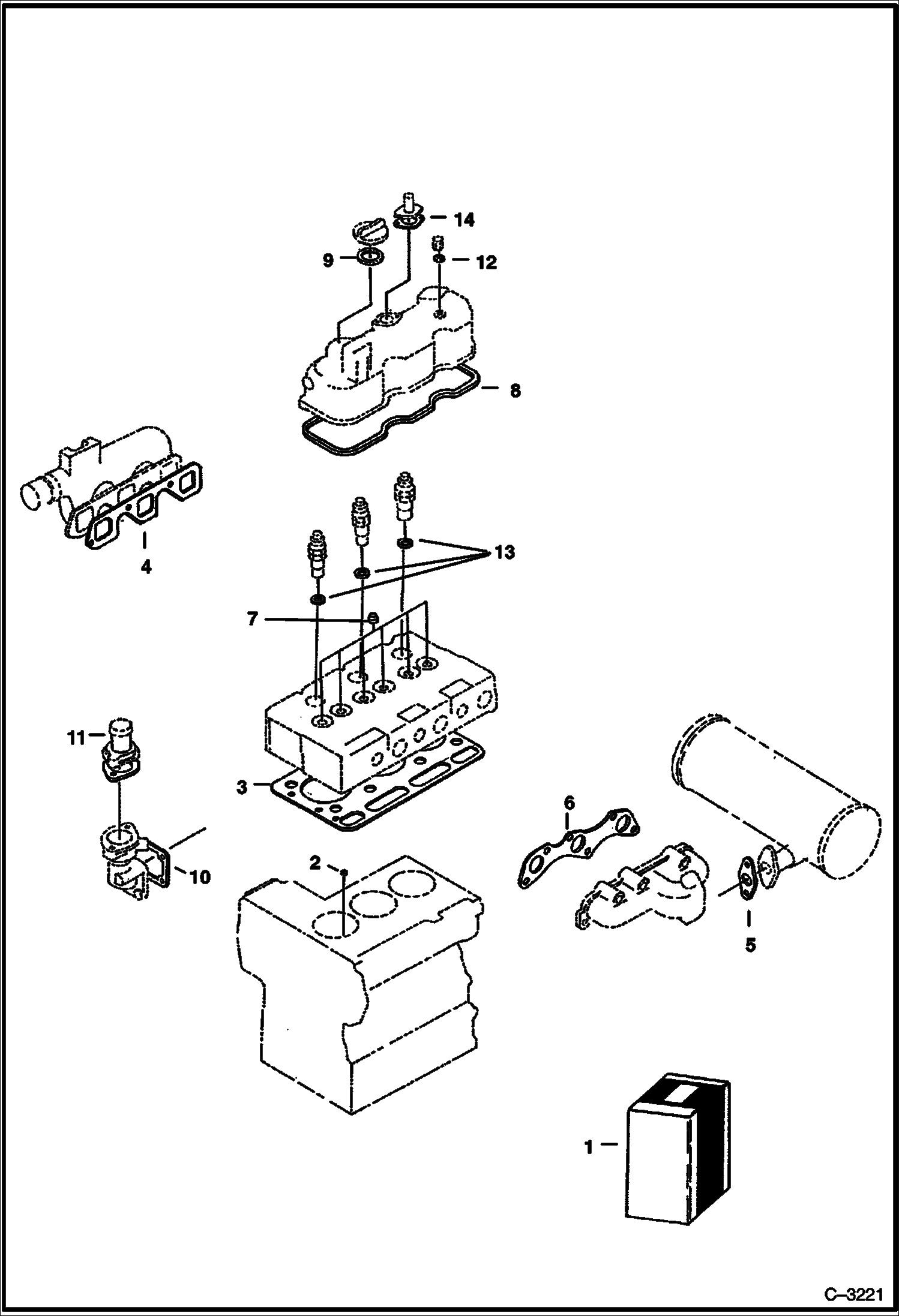 Схема запчастей Bobcat 325 - UPPER GASKET KIT POWER UNIT