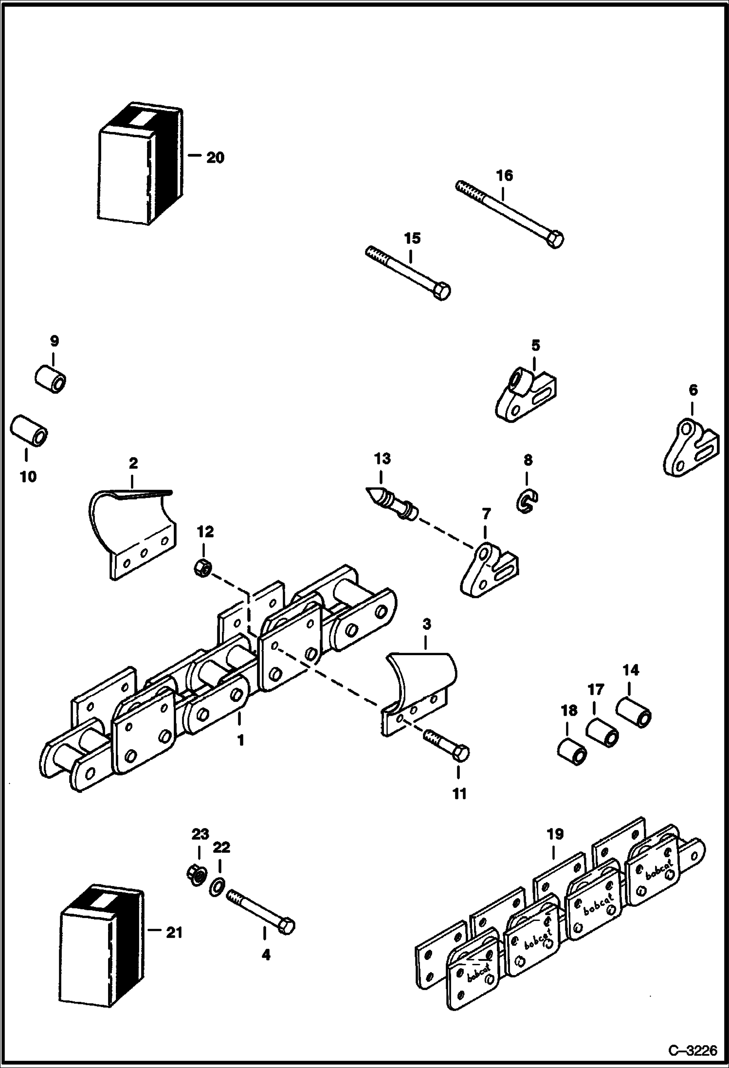 Схема запчастей Bobcat TRENCHERS - TRENCHER (Chains & Teeth) (LT102 All S/Ns) (MX102 All S/Ns) Loader