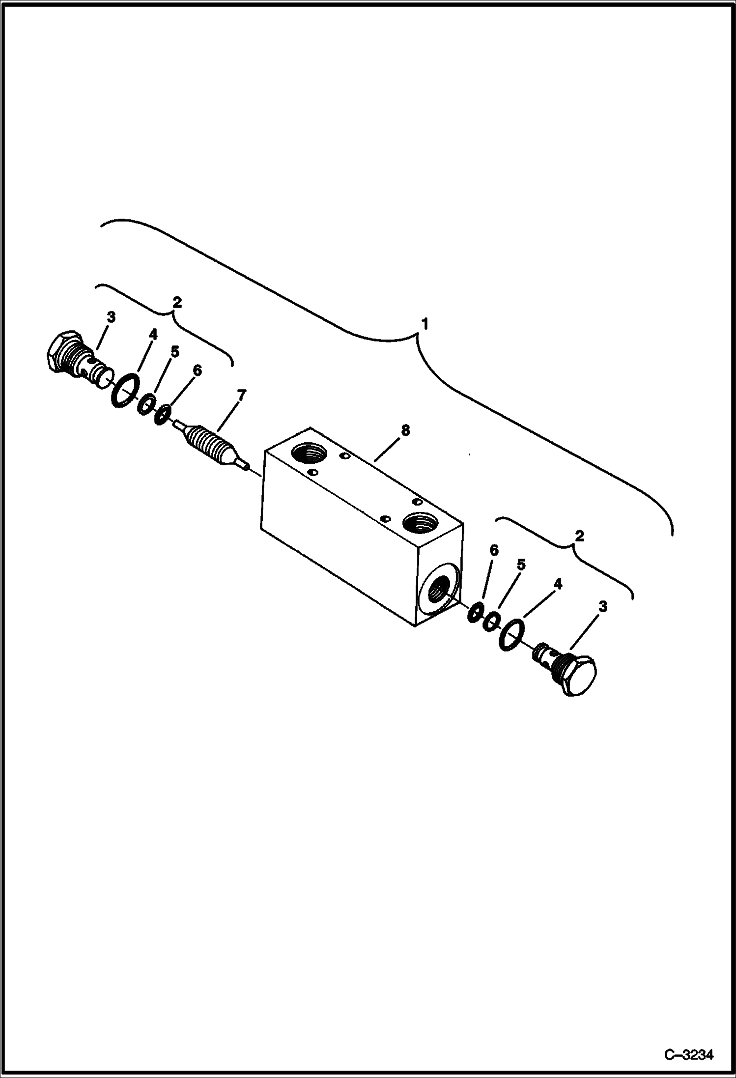 Схема запчастей Bobcat 325 - CHECK VALVE (S/N 511820001-511820519) HYDRAULIC SYSTEM