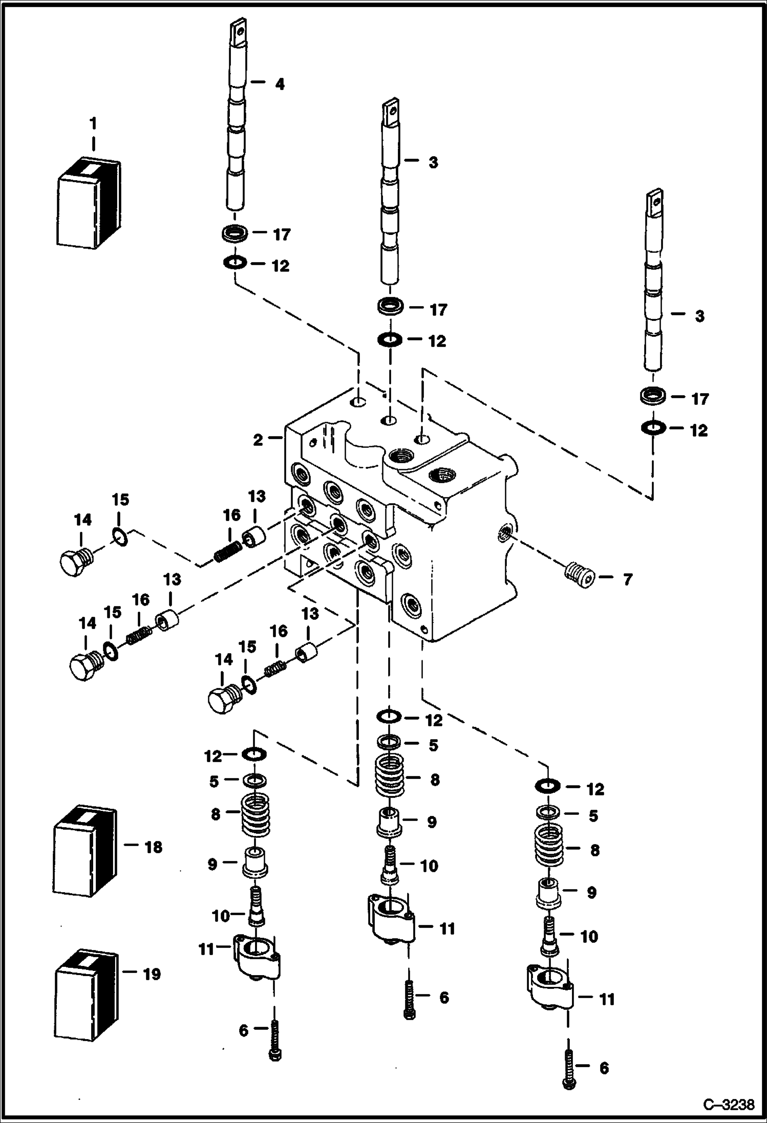 Схема запчастей Bobcat BACKHOE - BACKHOE (Control Valve) (Section) (709 2700) (709FDS 5841) 709 BACKHOE