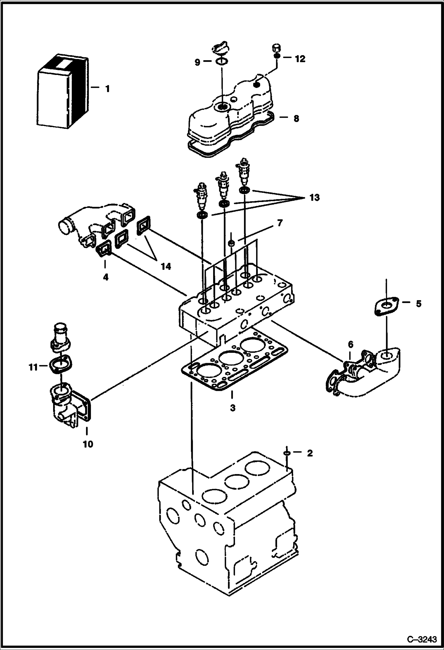 Схема запчастей Bobcat 220 - UPPER GASKET KIT POWER UNIT