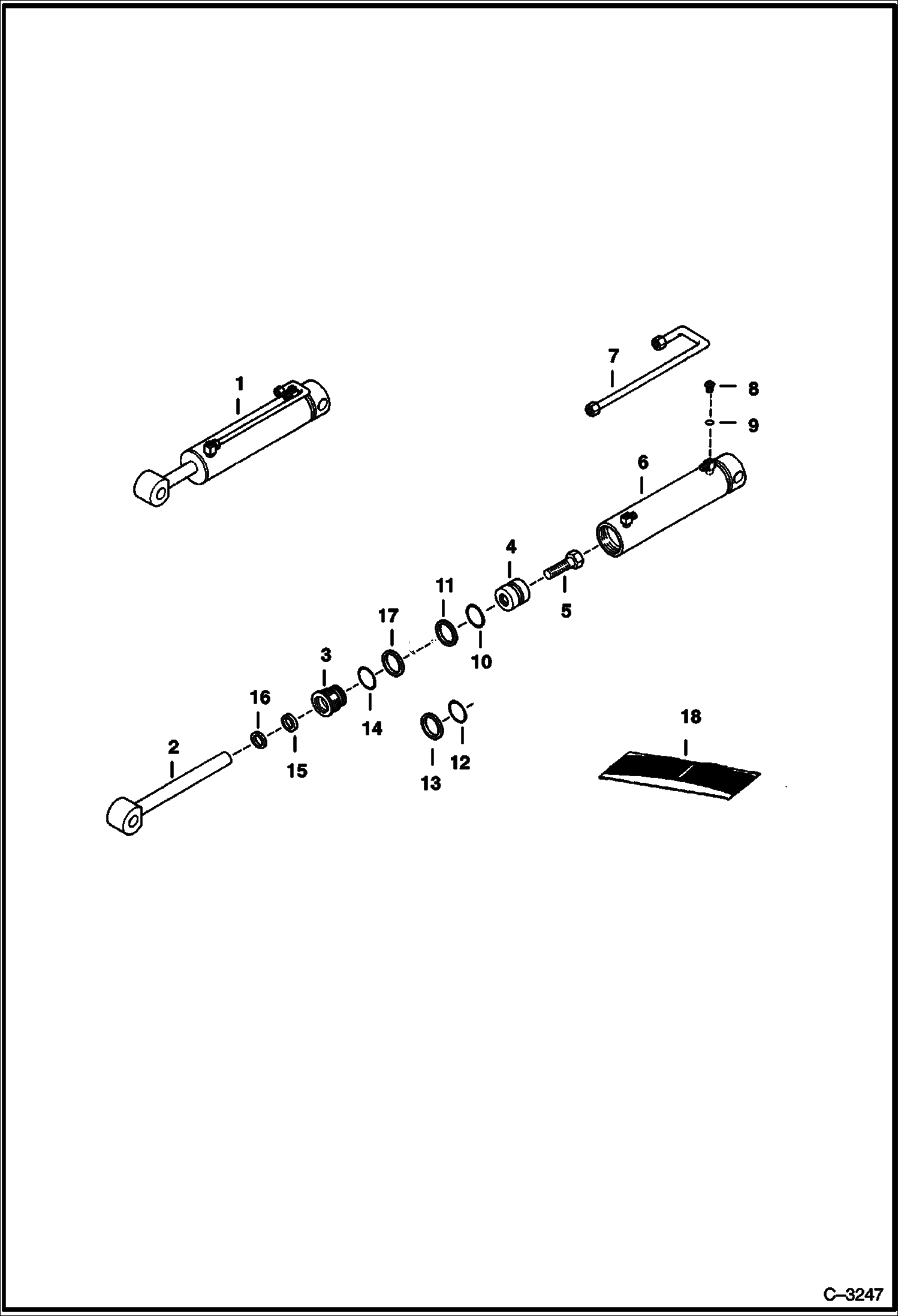 Схема запчастей Bobcat BACKHOE - BACKHOE (Boom Cylinder) (W/Internal Threaded Rod & Bolt) (811 6300) (8811 6301) 811/8811 BACKHOE