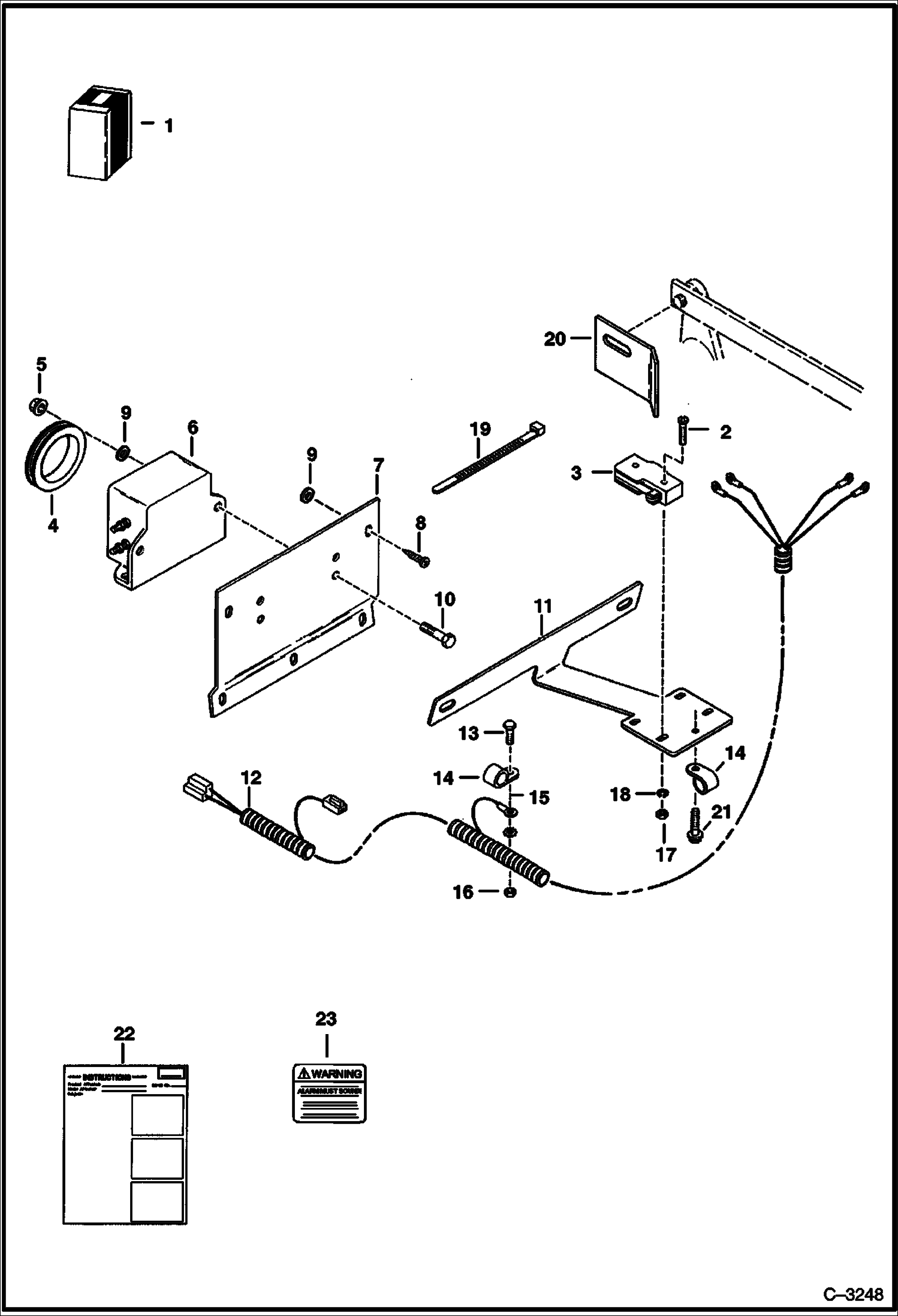 Схема запчастей Bobcat 700s - BACK-UP ALARM (For Use W/Plastic Hood) ACCESSORIES & OPTIONS