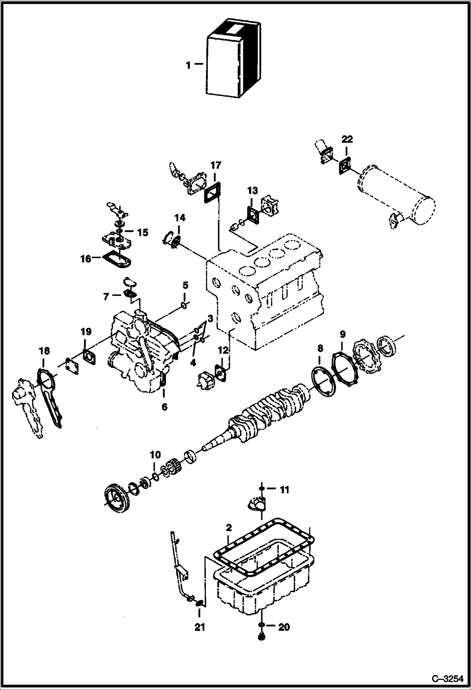 Схема запчастей Bobcat 231 - LOWER GASKET KIT POWER UNIT