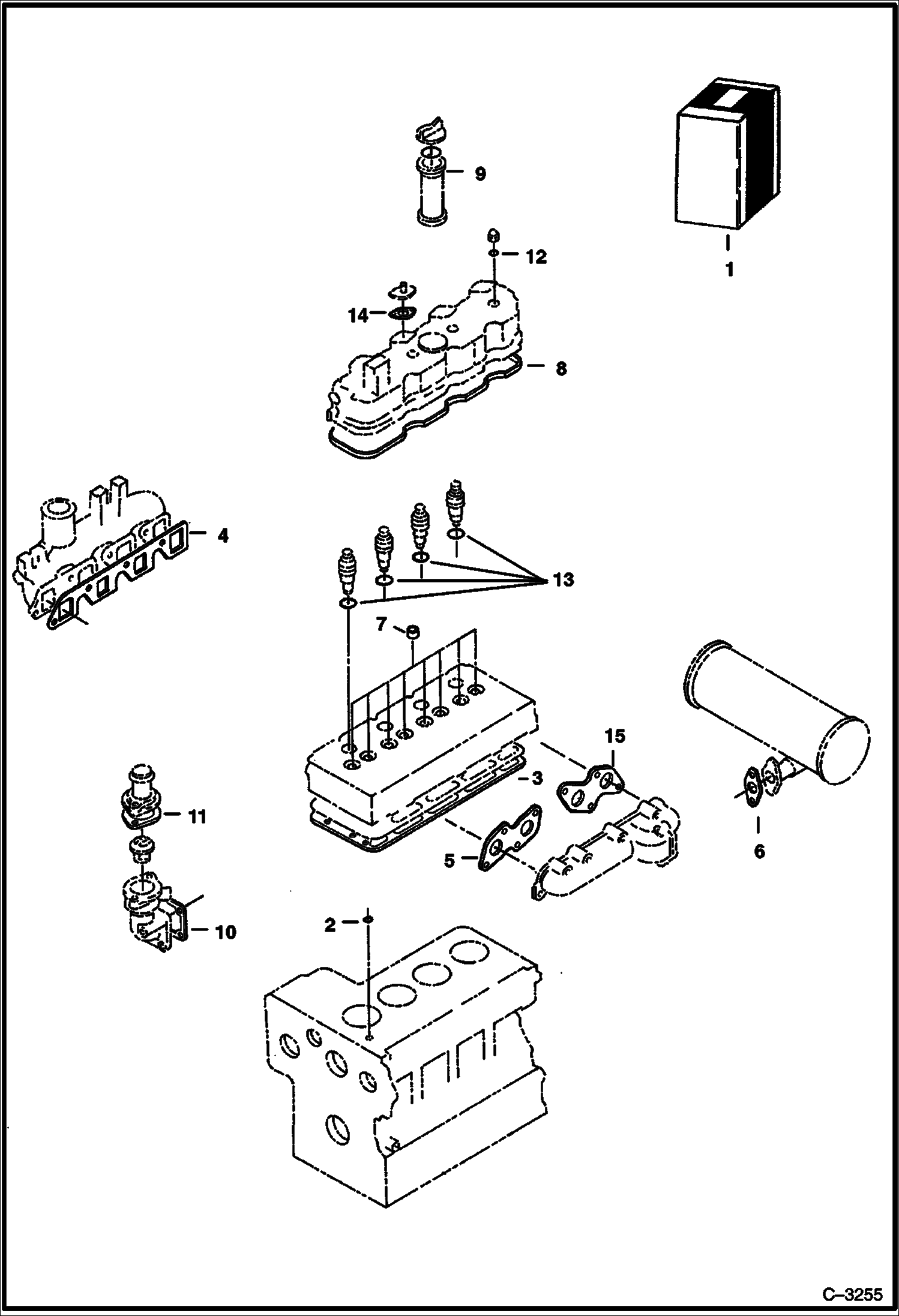 Схема запчастей Bobcat 231 - UPPER GASKET KIT POWER UNIT