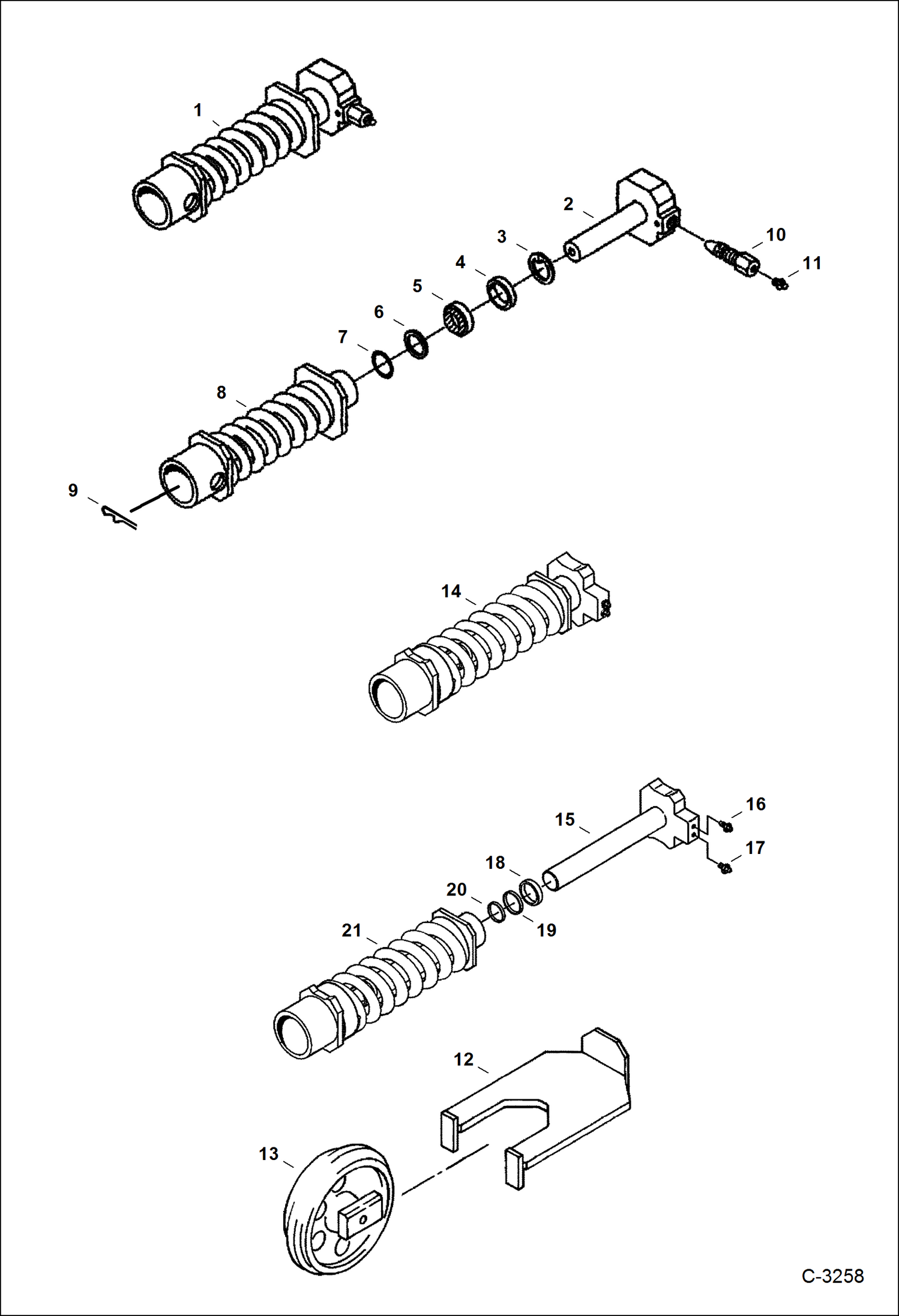 Схема запчастей Bobcat 225 - RECOIL SPRING UNDERCARRIAGE