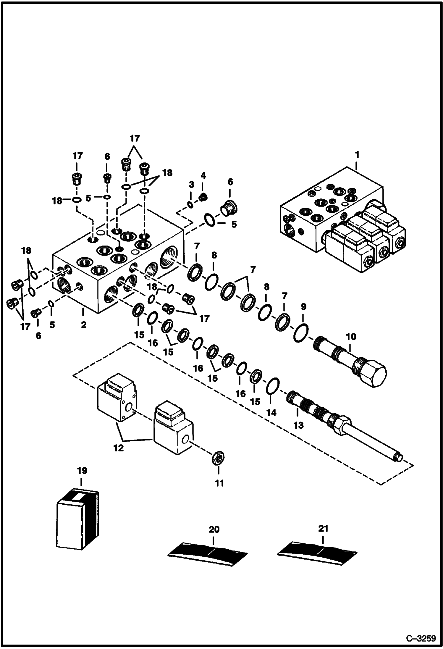 Схема запчастей Bobcat GRADER - GRADER (Hydraulic Valve) (802700335 - 00422) Loader